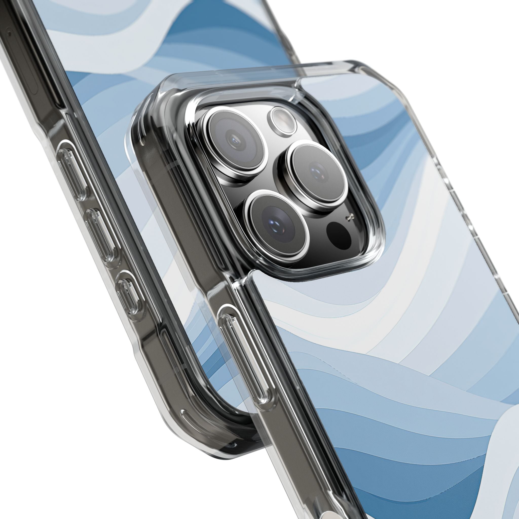 Blue Impact MagSafe Phone Case for iPhone - Glacial Indigo Flow