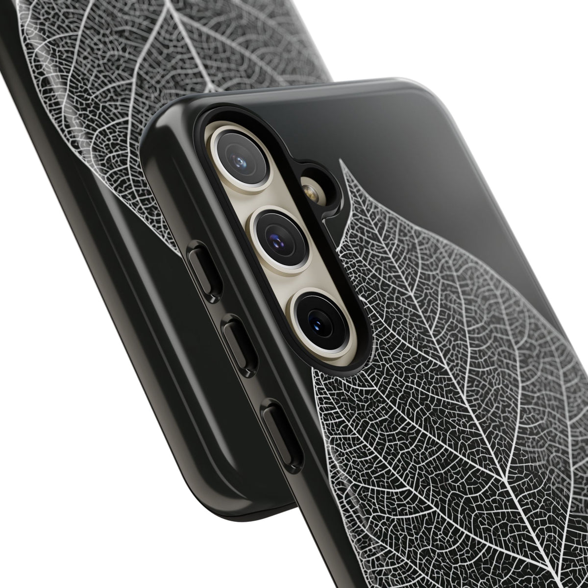 Monochrome Leaf Skeleton · Tough Phone Case for Samsung · Black