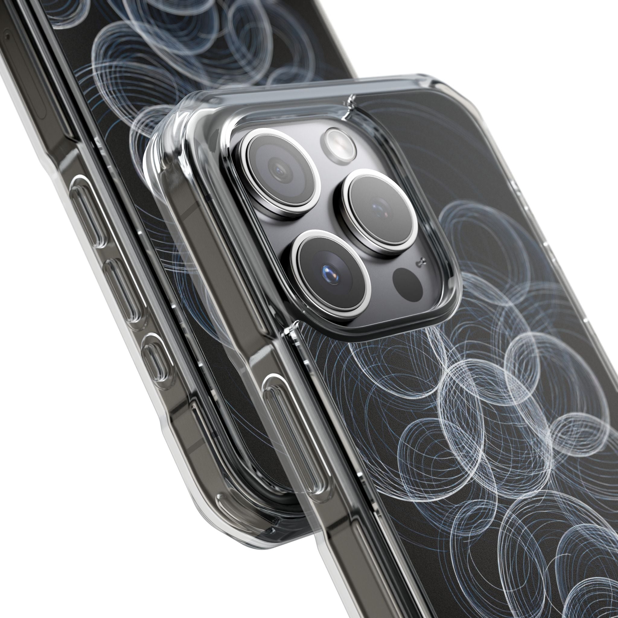 Black Impact MagSafe Phone Case for iPhone - Frosted Ring Matrix