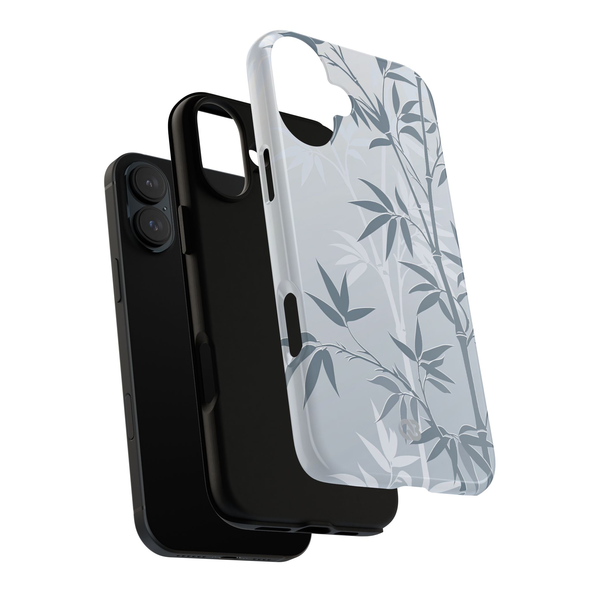Blue Tough Phone Case for iPhone - Slate Bamboo Shadow