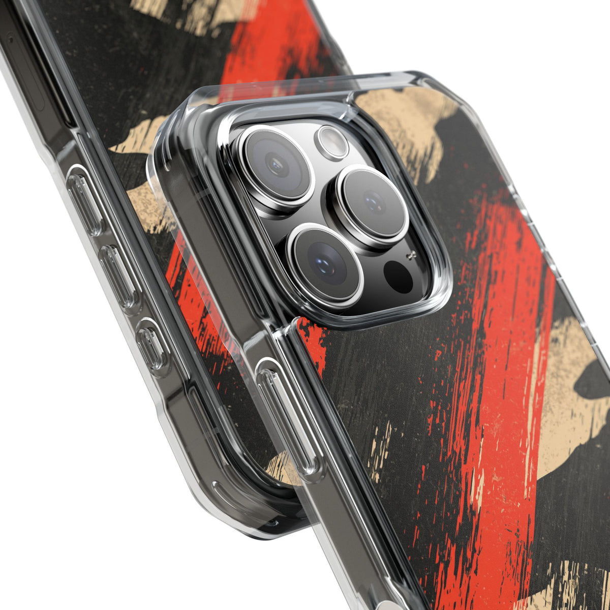Urban Slash Camo · Clear Impact Magnetic Phone Case for iPhone · Black