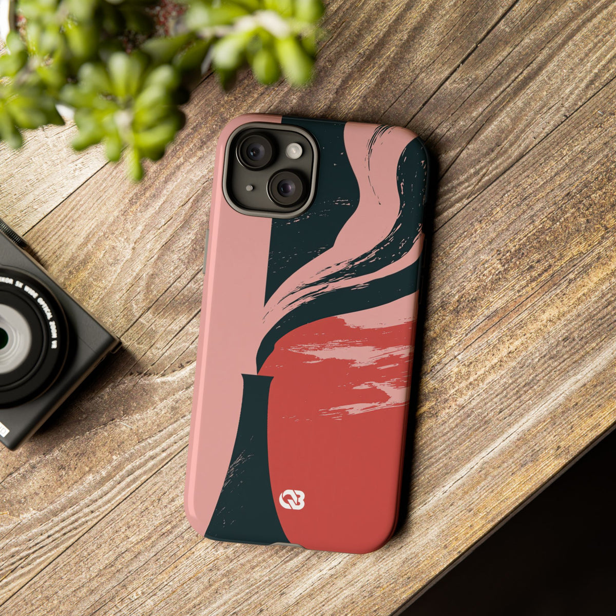 Pink Tough Phone Case for iPhone - Cinder Rose Plume
