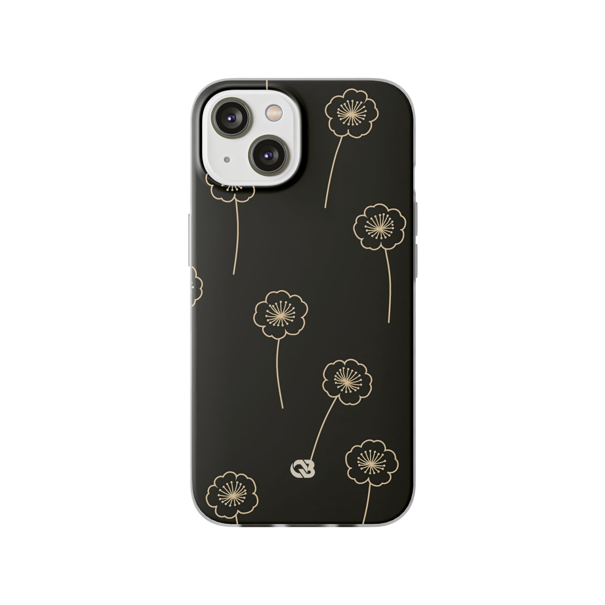Black Lite Phone Case for iPhone - Obsidian Sand Petals