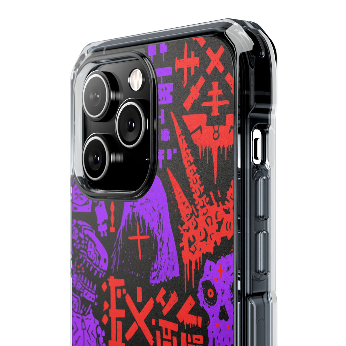 Underground Cyber Glyphs · Clear Impact Magnetic Phone Case for iPhone · Black
