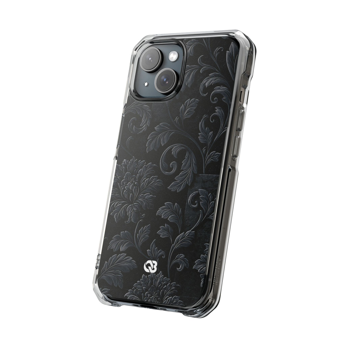 Obsidian Damask · Clear Impact Magnetic Phone Case for iPhone · Black