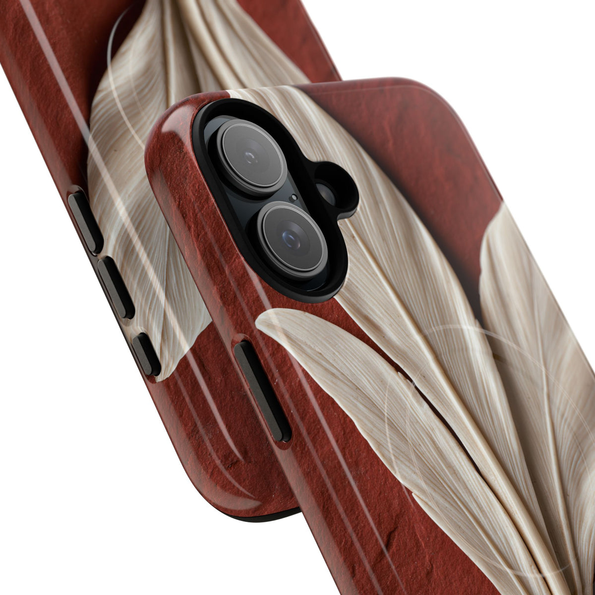 Carved Ivory Plume · Tough 2.0 Magnetic Phone Case for iPhone · Red