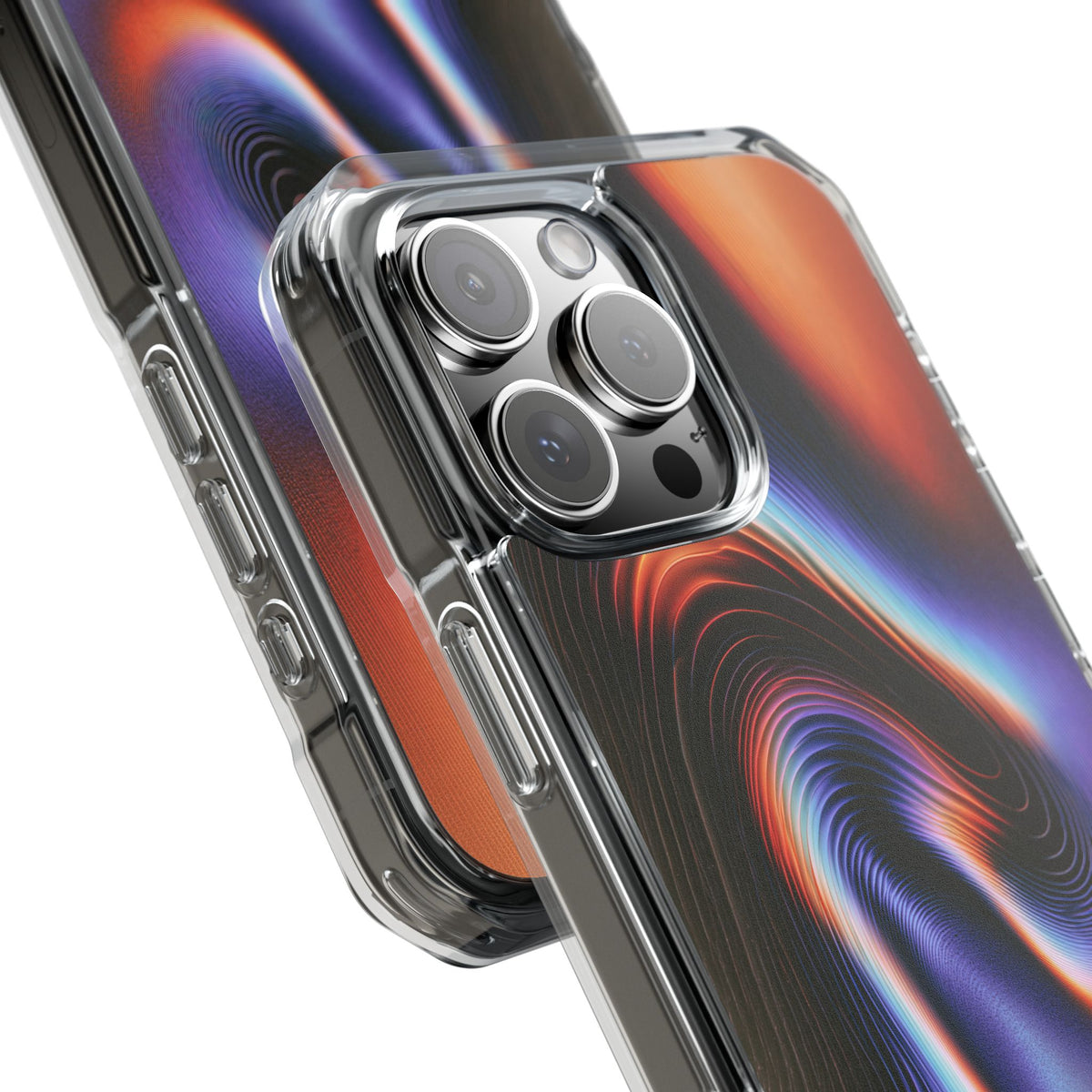 Prismatic Resonance · Clear Impact Magnetic Phone Case for iPhone · Purple