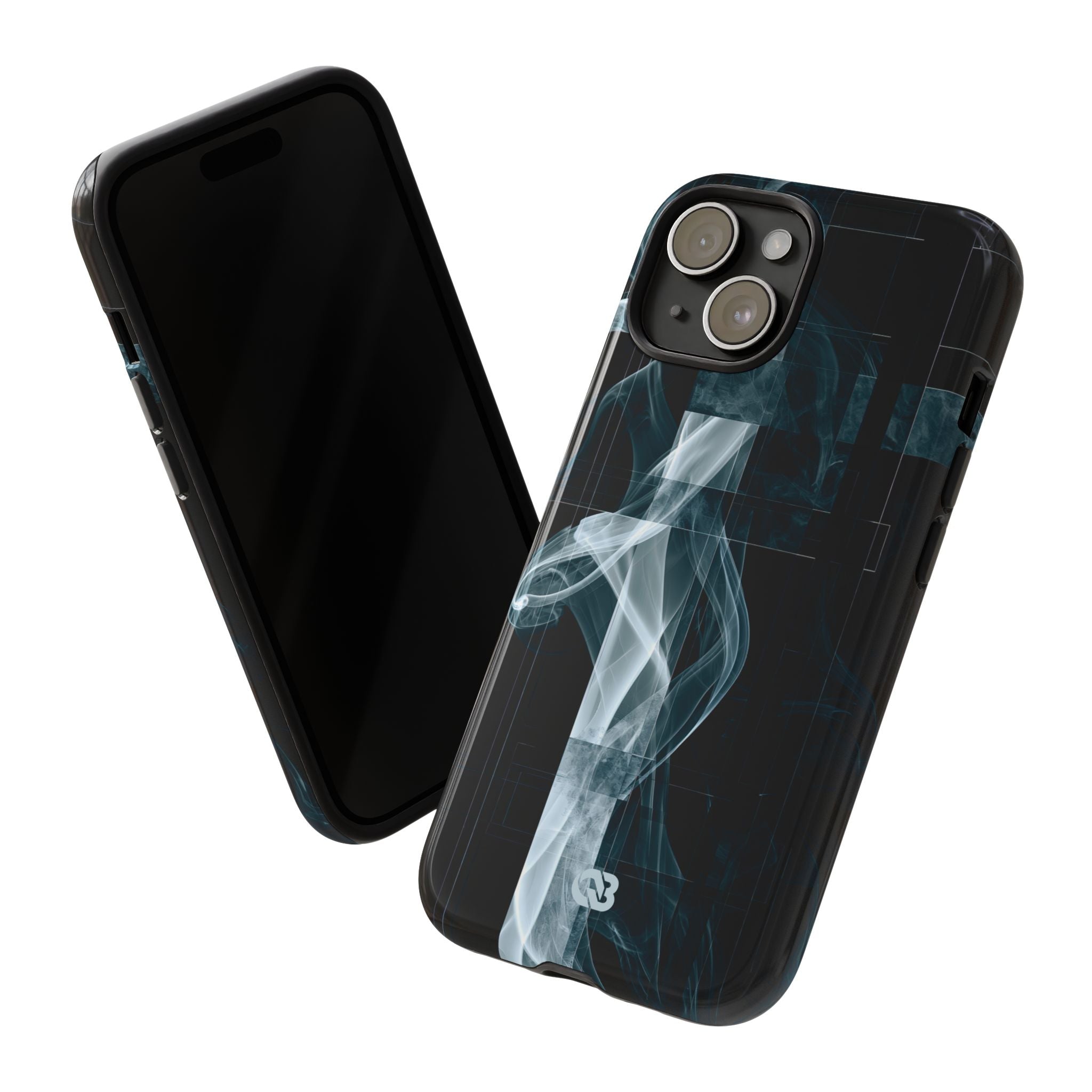 Black Tough Phone Case for iPhone - Arctic Vapor Grid