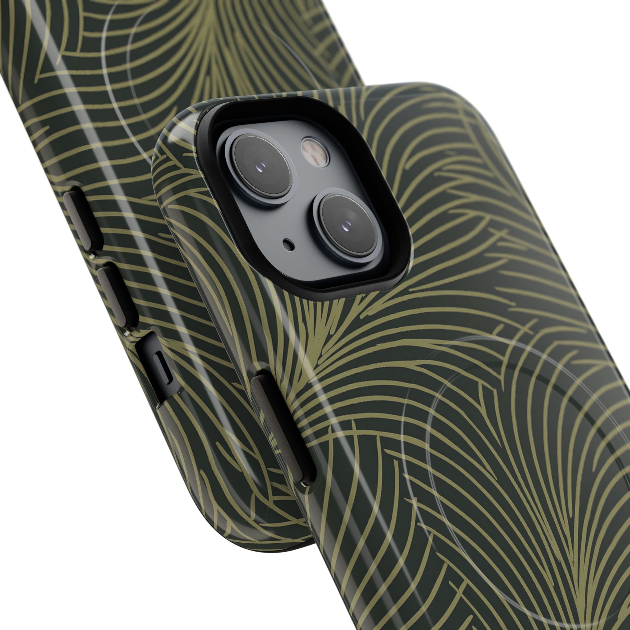 Green Tough 2.0 Magsafe Phone Case for iPhone - Dark Olive Plume