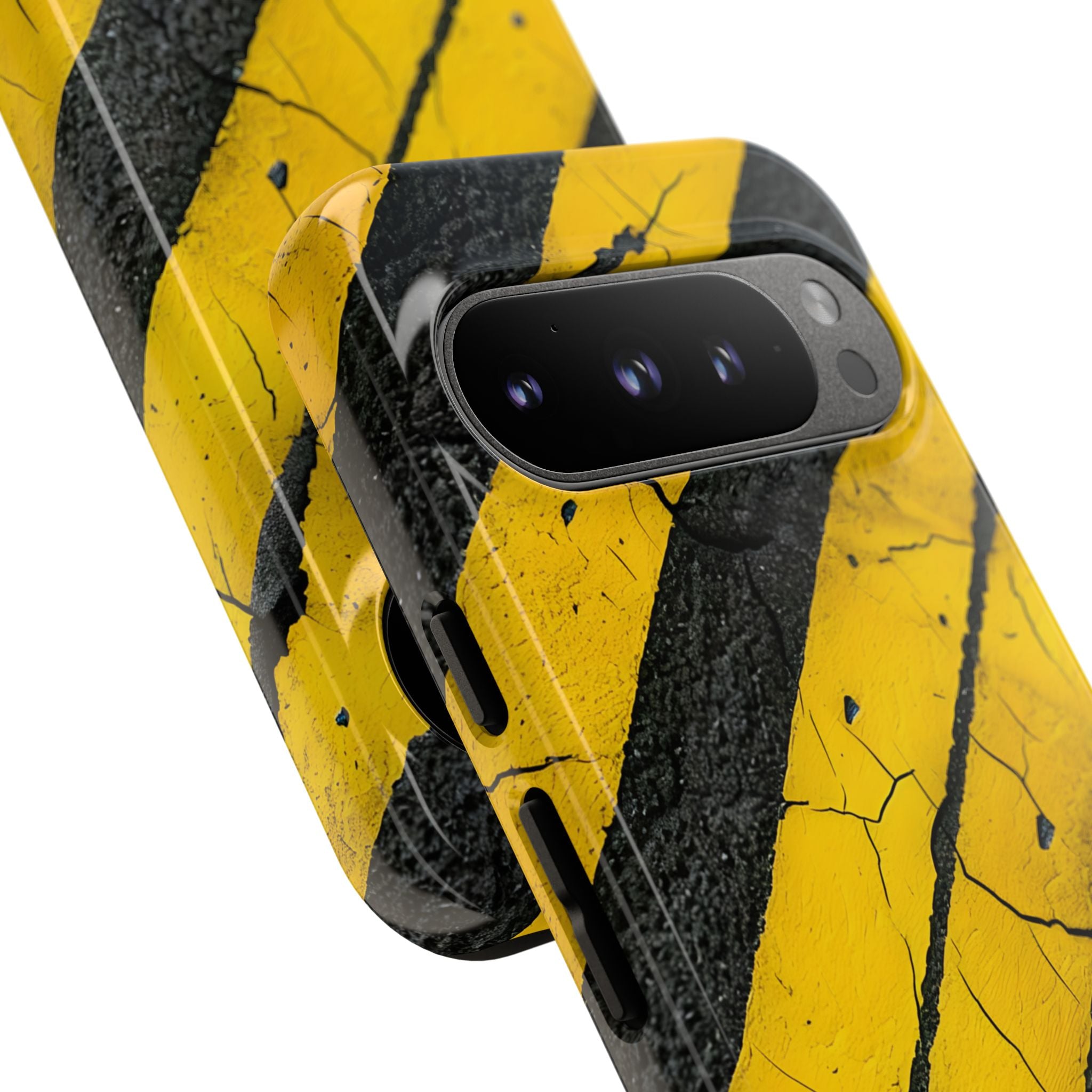 Cracked Hazard Stripes · Tough Phone Case for Google Pixel