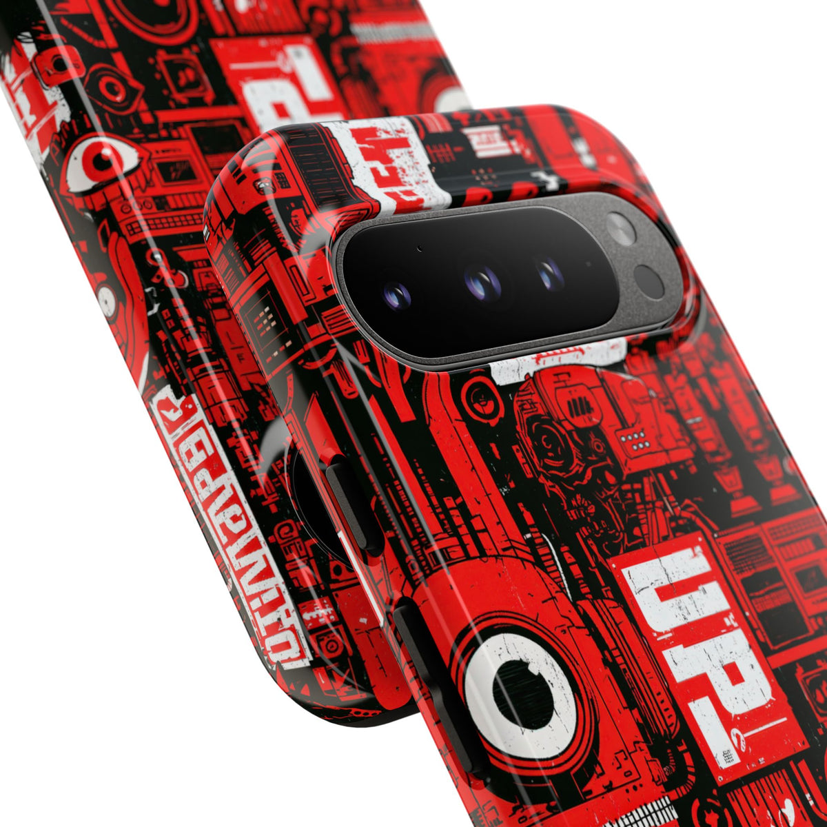 Neo Mecha Collage · Tough Phone Case for Pixel · Red