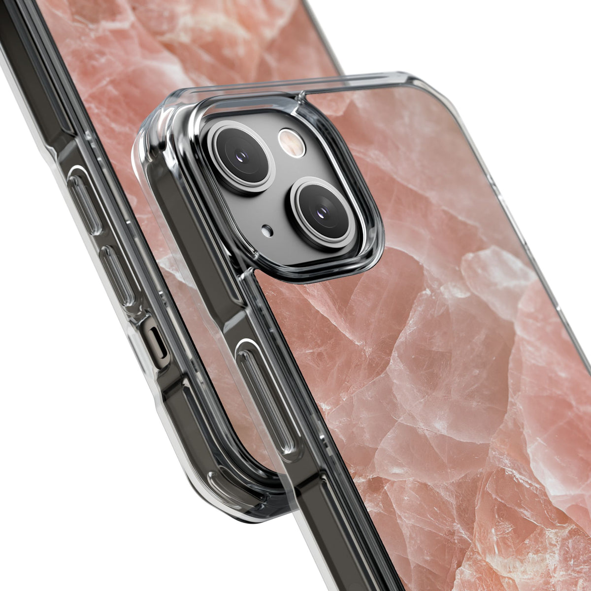 Rose Quartz Facet · Clear Impact Magnetic Phone Case for iPhone · Pink