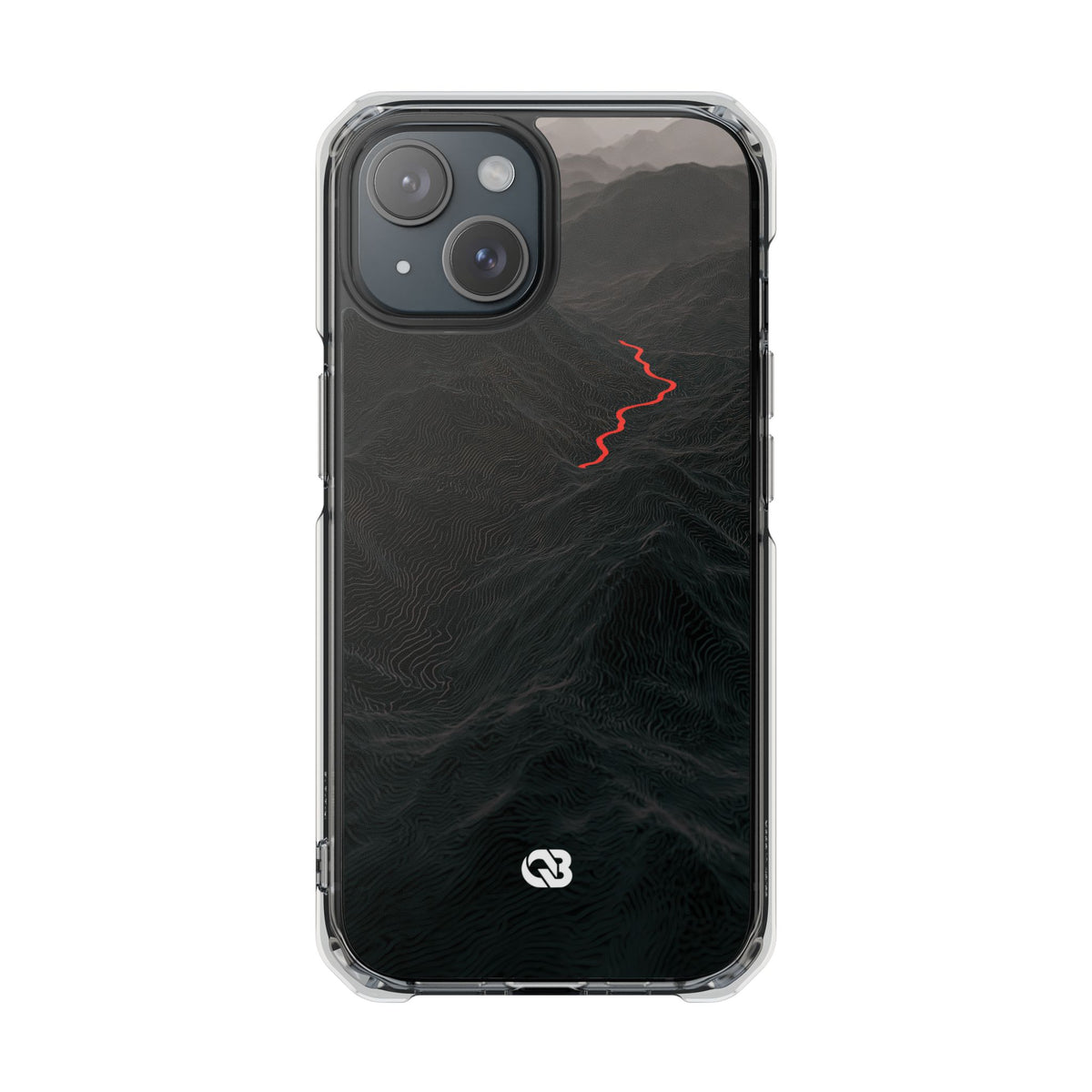 Crimson Ridge Pass · Clear Impact Magnetic Phone Case for iPhone · Black