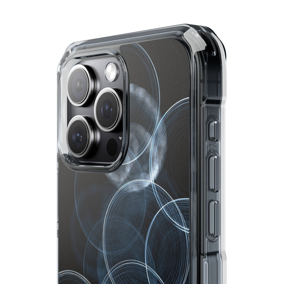 Blue Impact MagSafe Phone Case for iPhone - Cyan Pulse Ripple