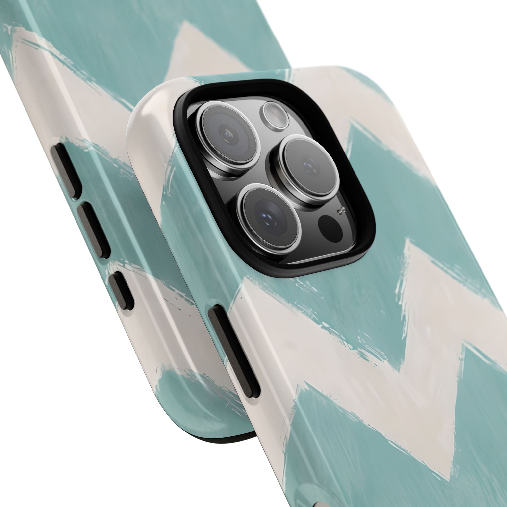 Teal Painted Chevron · Tough Phone Case for iPhone