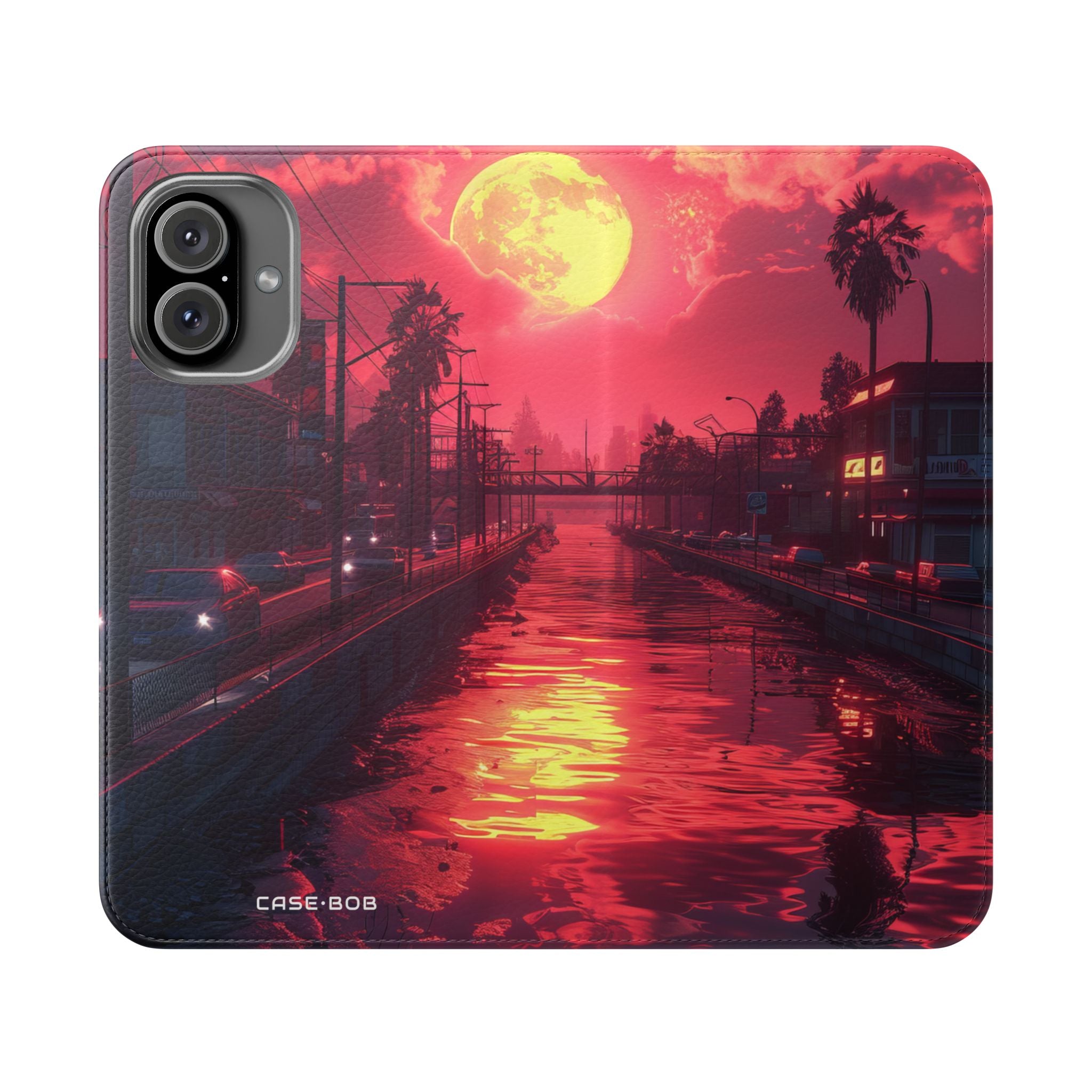 Yellow Moon Reflection - iPhone 16 Plus Case - Wallet