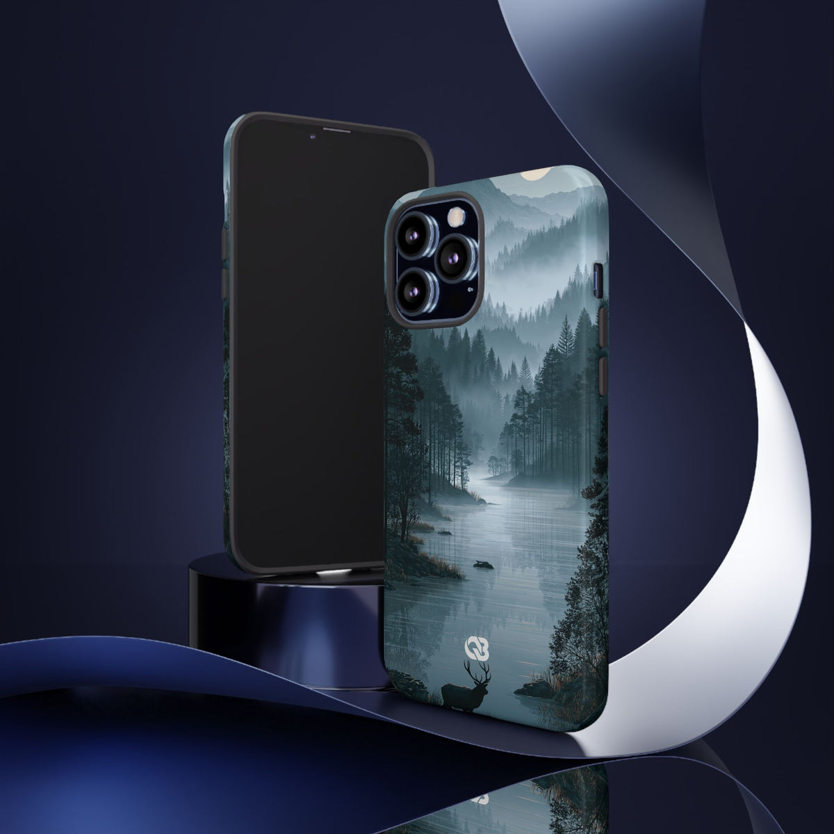 Silent Nordic Fjord · Tough Phone Case for iPhone · Blue