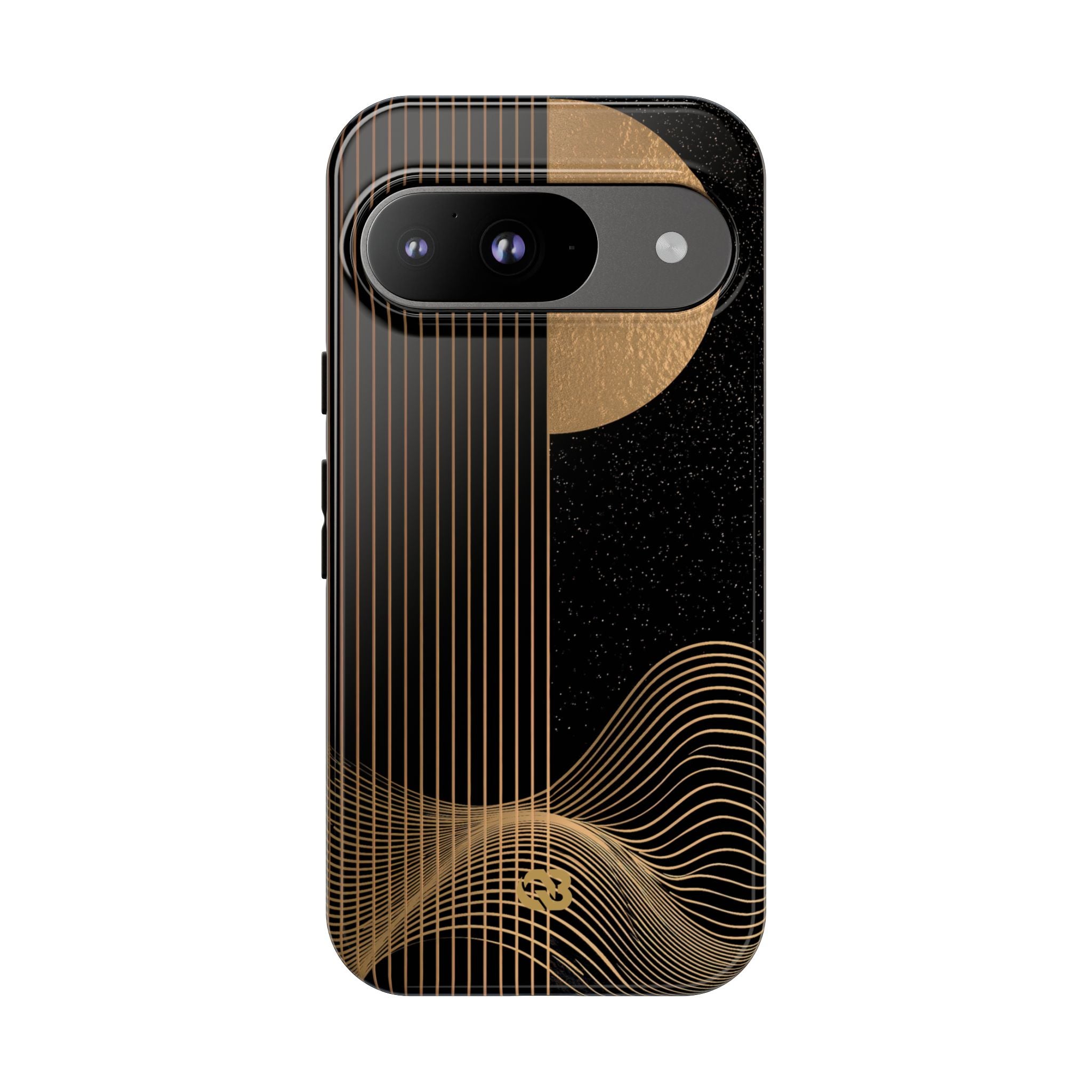 Gold Tough Phone Case for Google Pixel - Gilded Obsidian Dunes