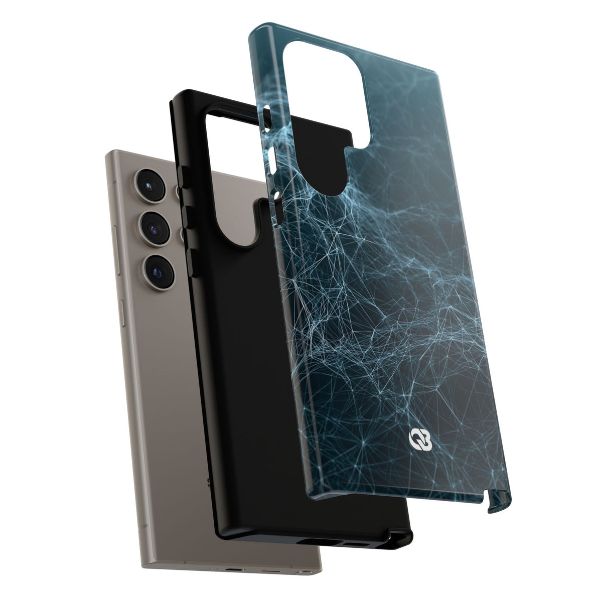 Teal Tough Phone Case for Samsung - Arctic Neural Mesh