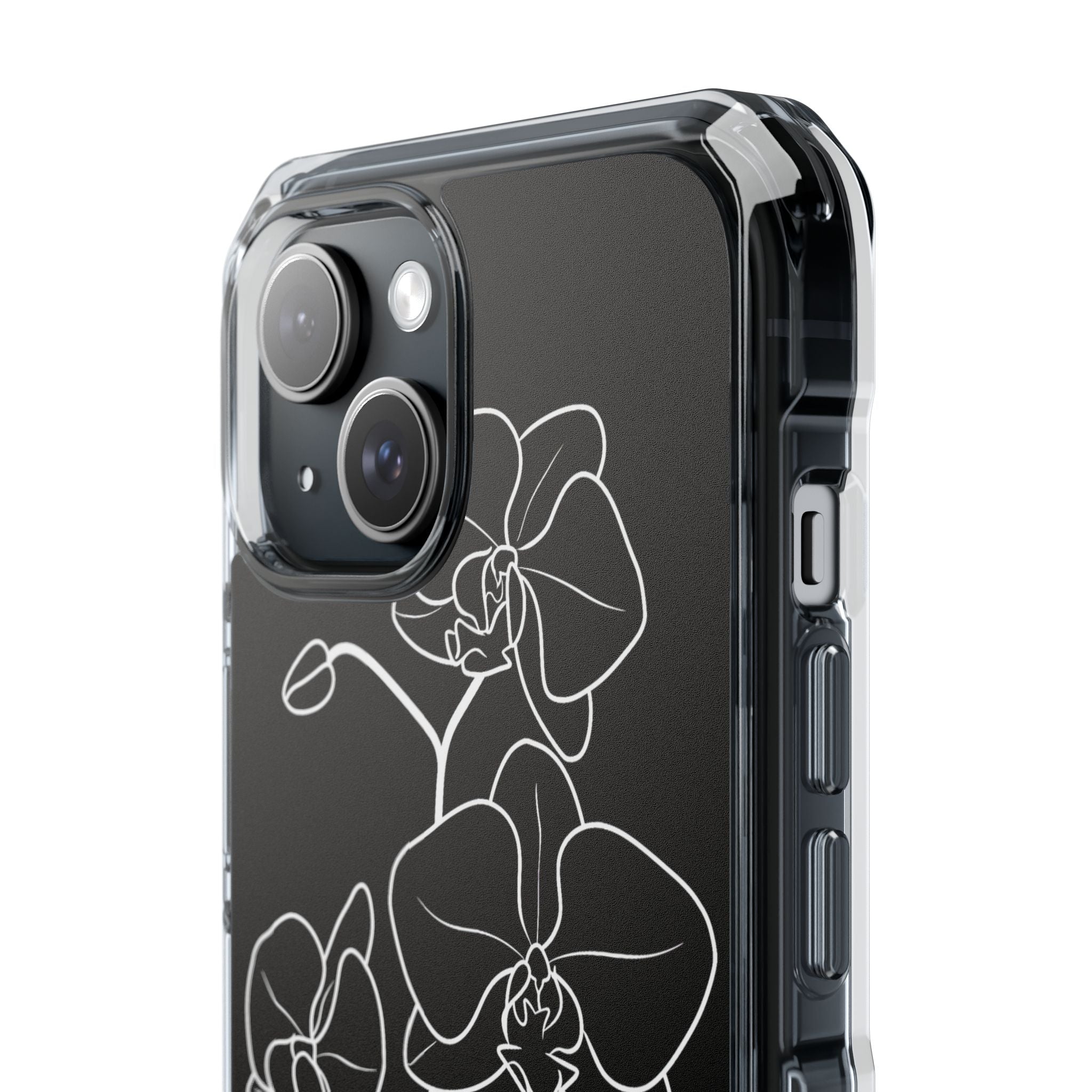Black Impact MagSafe Phone Case for iPhone - Noir Alabaster Orchid