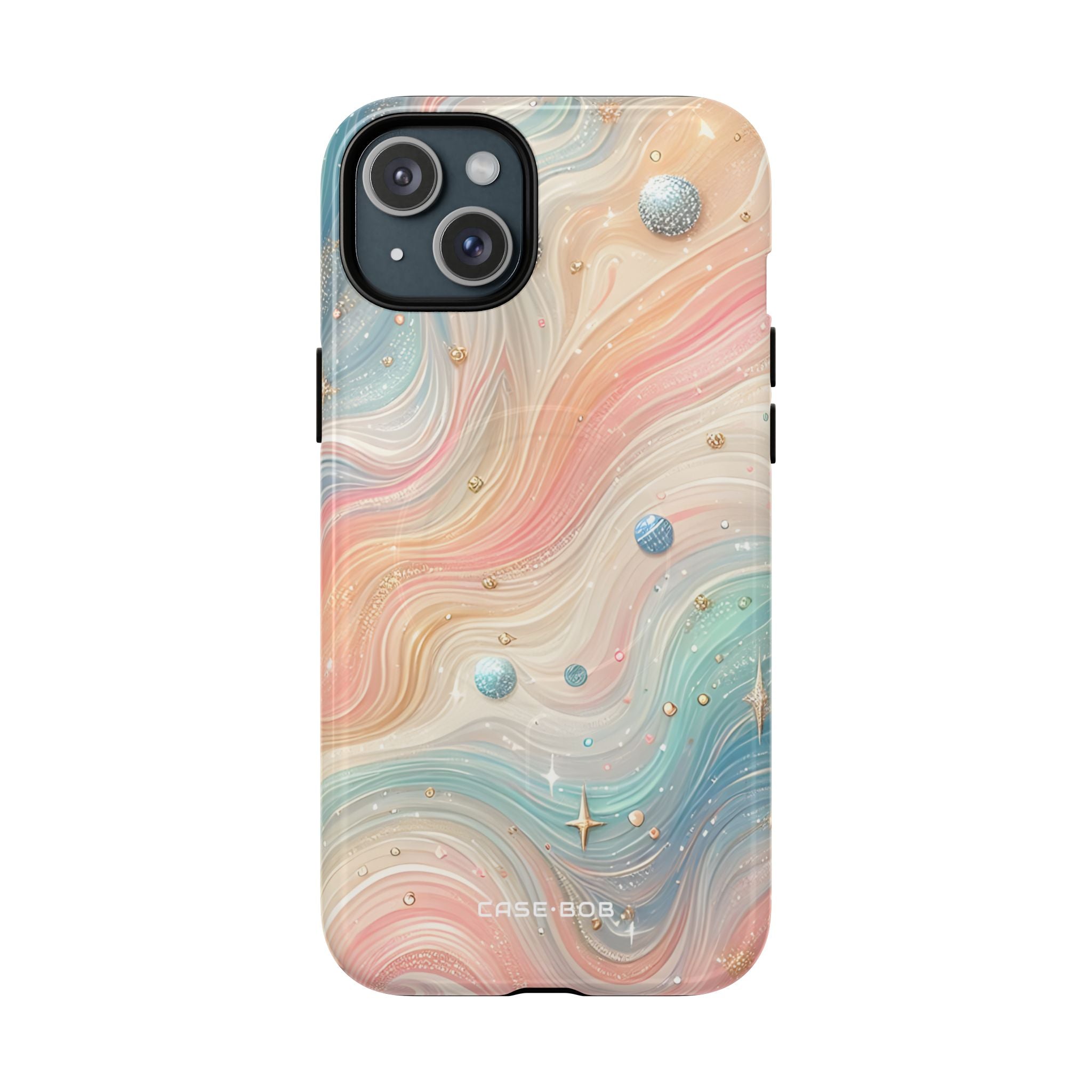 Iridescent Swirls iPhone 15 Plus Case - Tough+