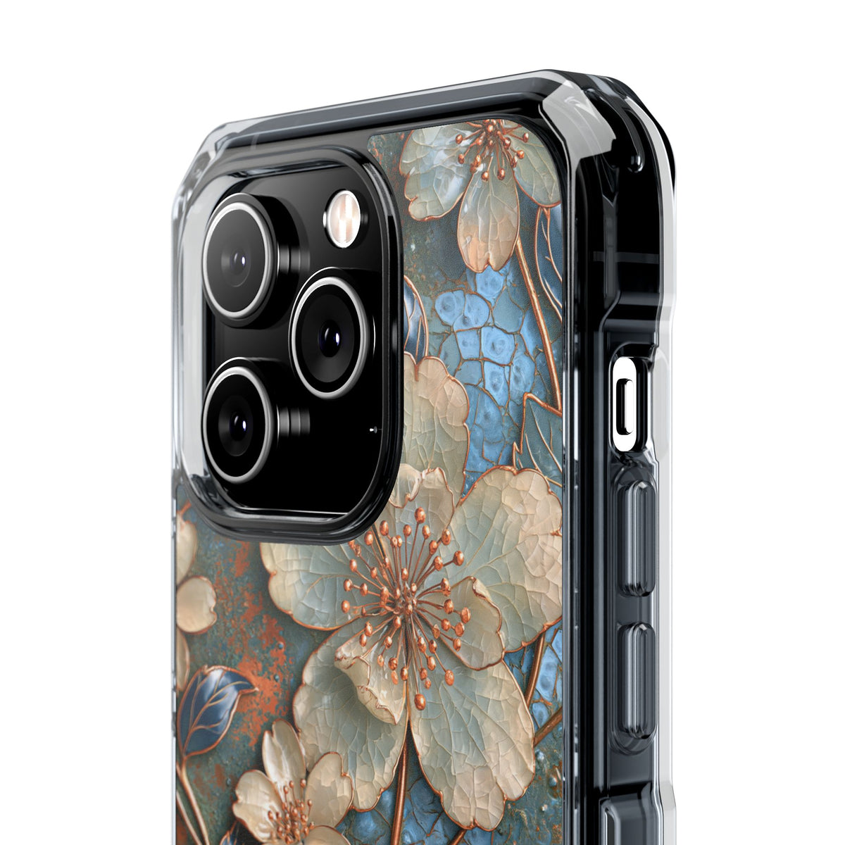 Gilded Blossom Reverie · Clear Impact Magnetic Phone Case for iPhone · Teal