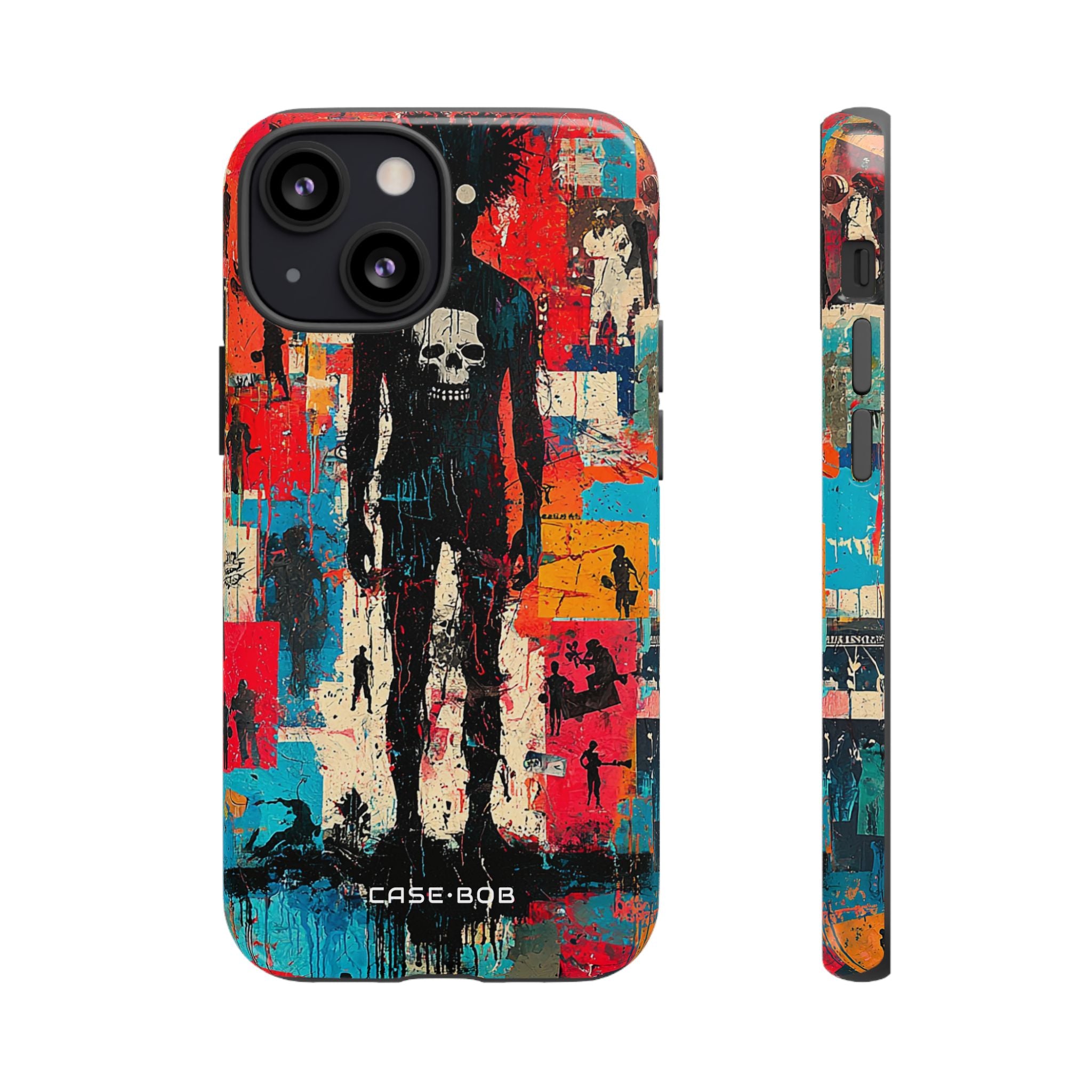 Spiky Skull Silhouette iPhone 13 Mini Case - Tough