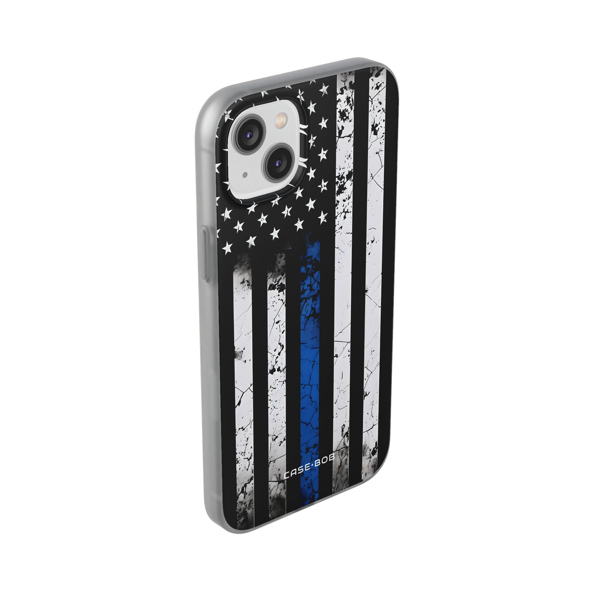 Blau gestreifte Flagge iPhone 14 Plus Case - Soft