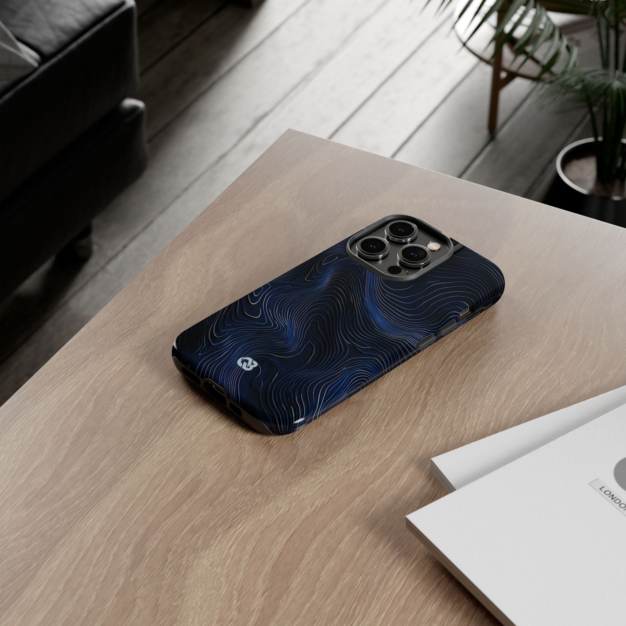 Blue Tough Phone Case for iPhone - Cobalt Contour Ridge