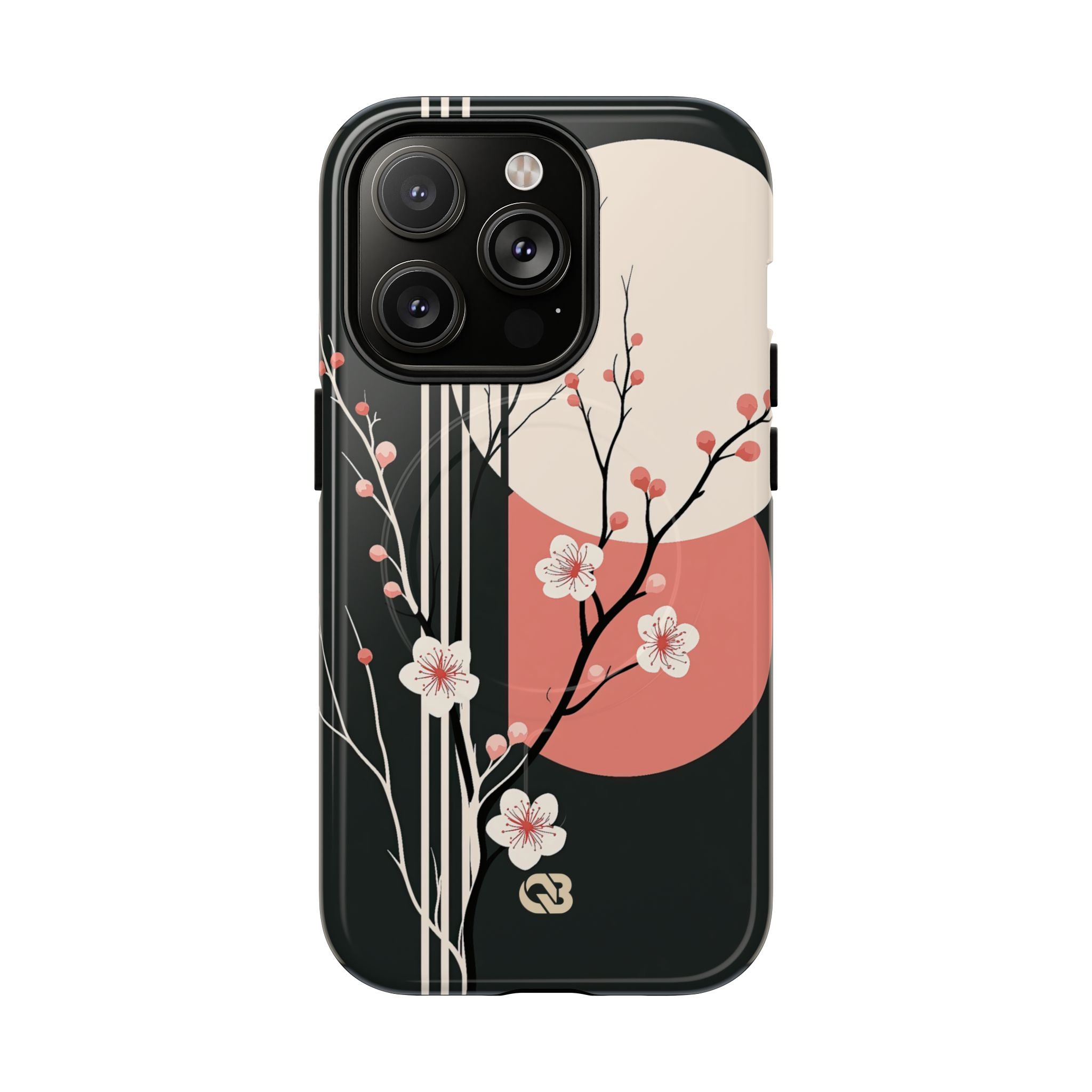 Black Tough 2.0 Magsafe Phone Case for iPhone - Kyoto Midnight Blossom
