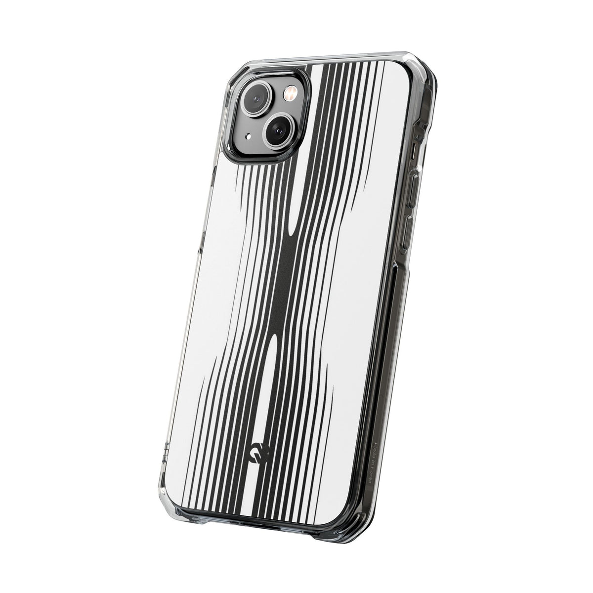 White Impact MagSafe Phone Case for iPhone - Kinetic Mono Distortion