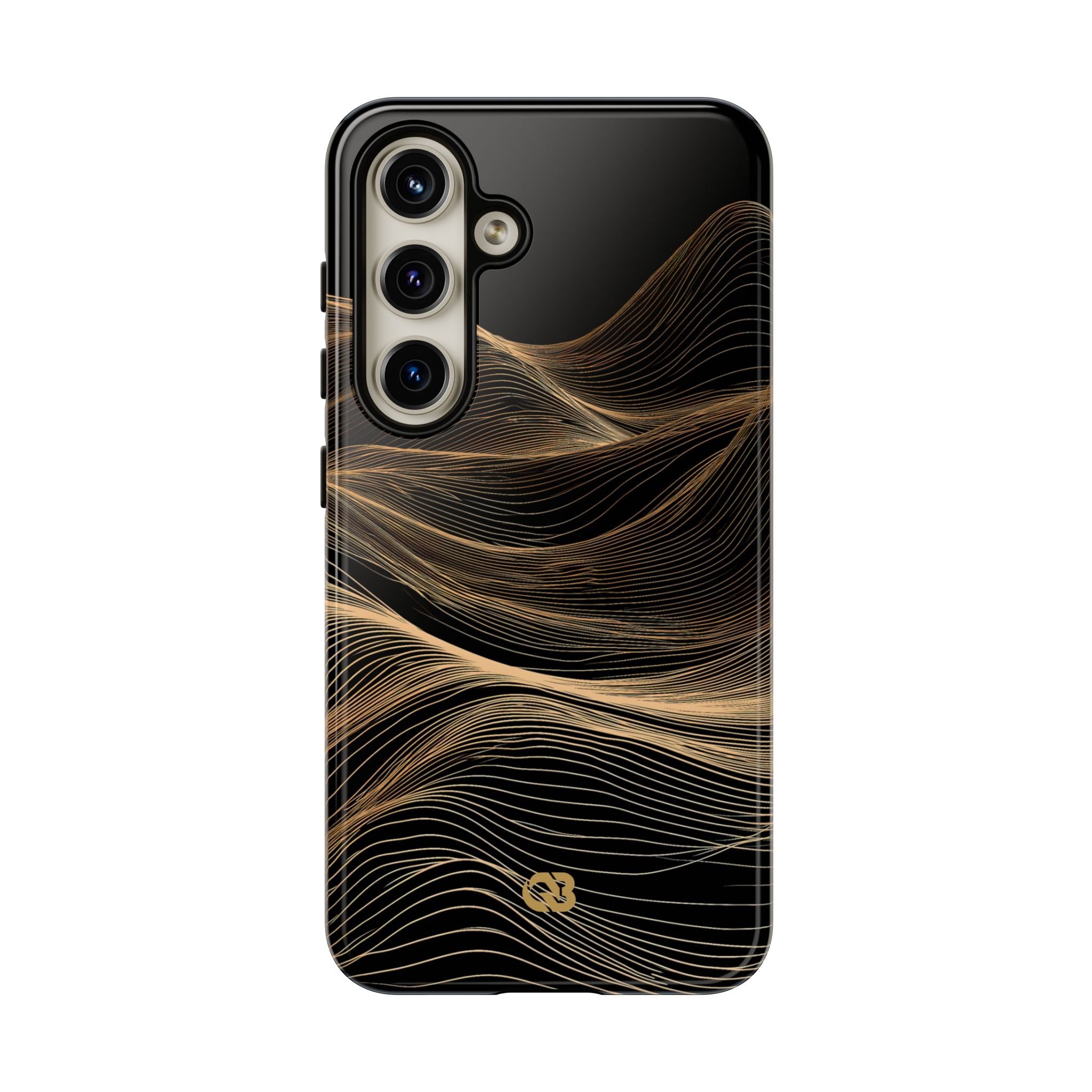 Black Tough Phone Case for Samsung - Copper Topo Ridge