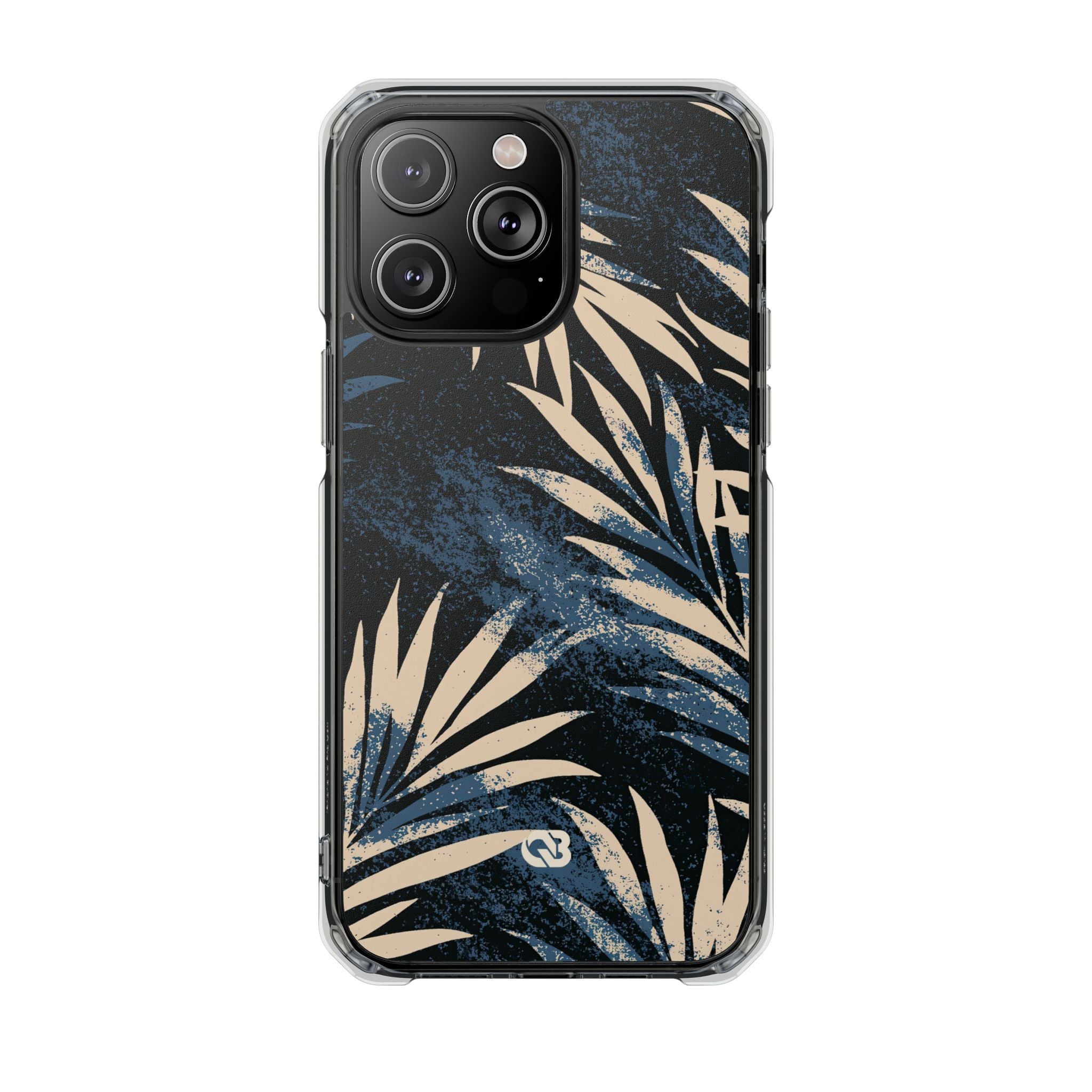 Blue Impact MagSafe Phone Case for iPhone - Midnight Indigo Palm