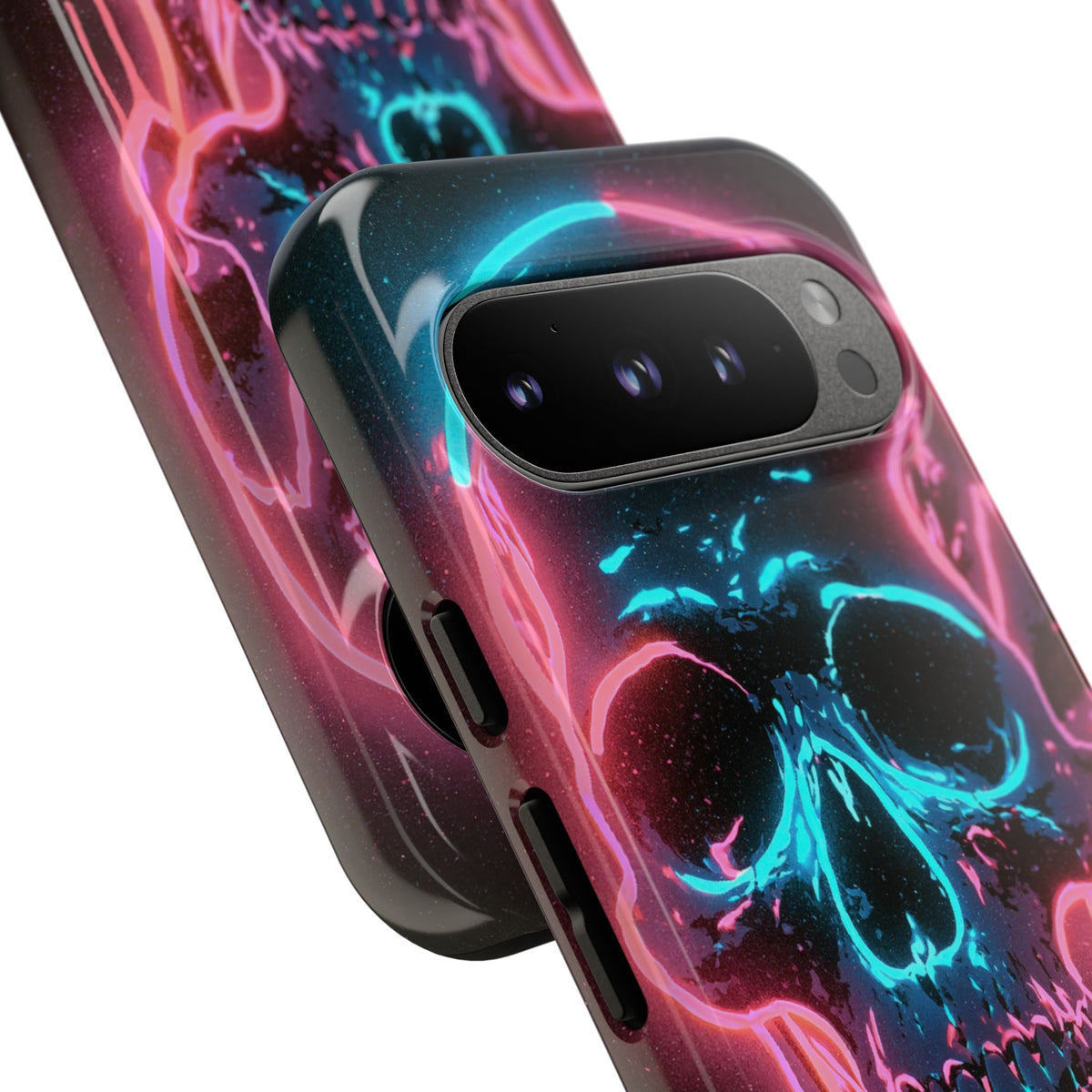 Neon Drip Skull · Tough Phone Case for Pixel · Black