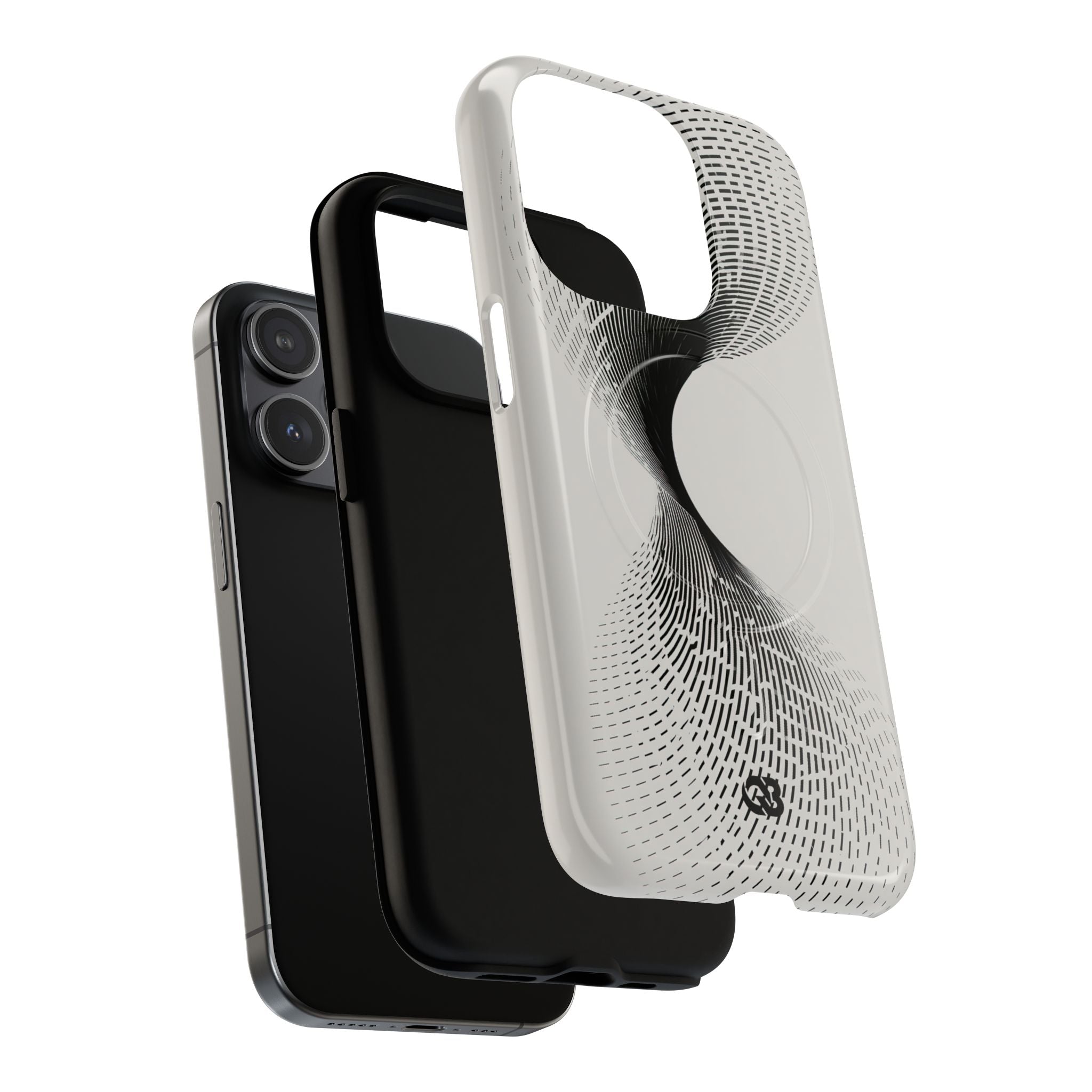 White Tough 2.0 Magsafe Phone Case for iPhone - Linear Torsion Grid