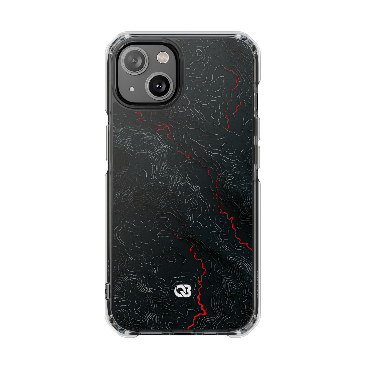 Crimson Rift · Clear Impact Magnetic Phone Case for iPhone · Black