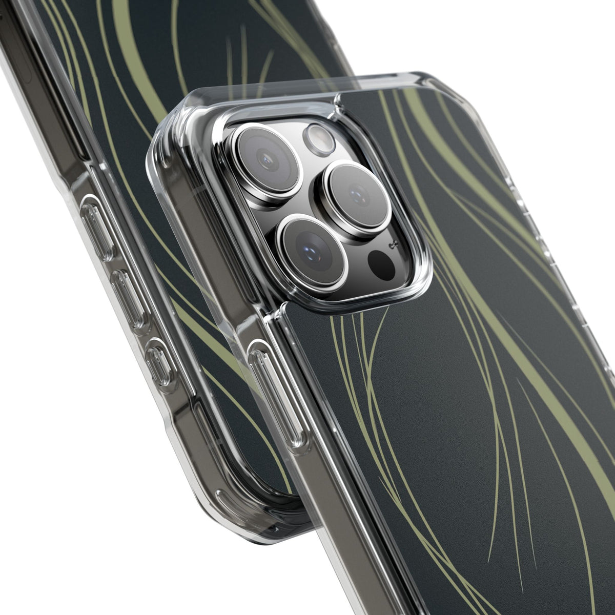 Serpentine Reeds · Clear Impact Magnetic Phone Case for iPhone · Green