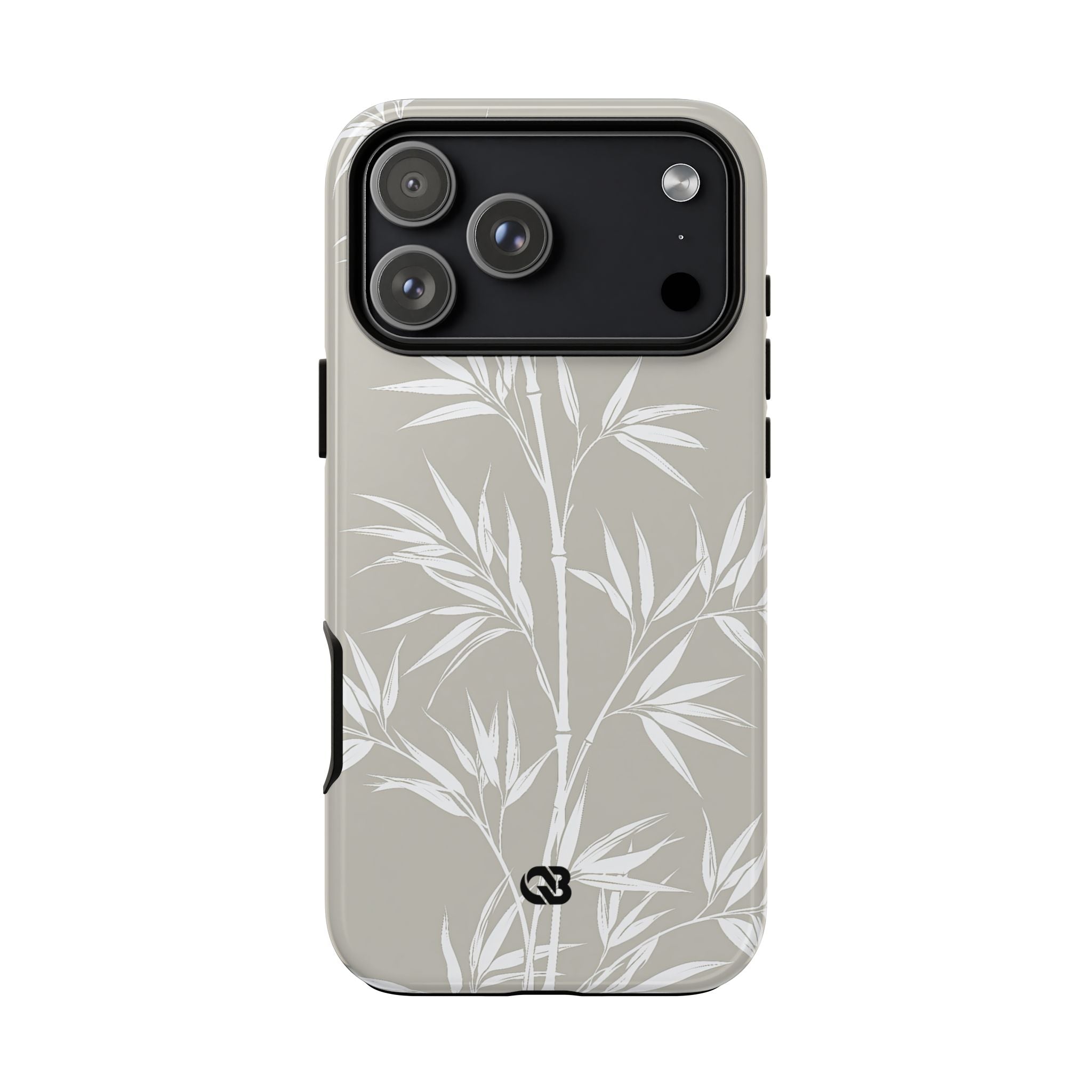 Beige Tough Phone Case for iPhone - Sandstone Bamboo Stalks