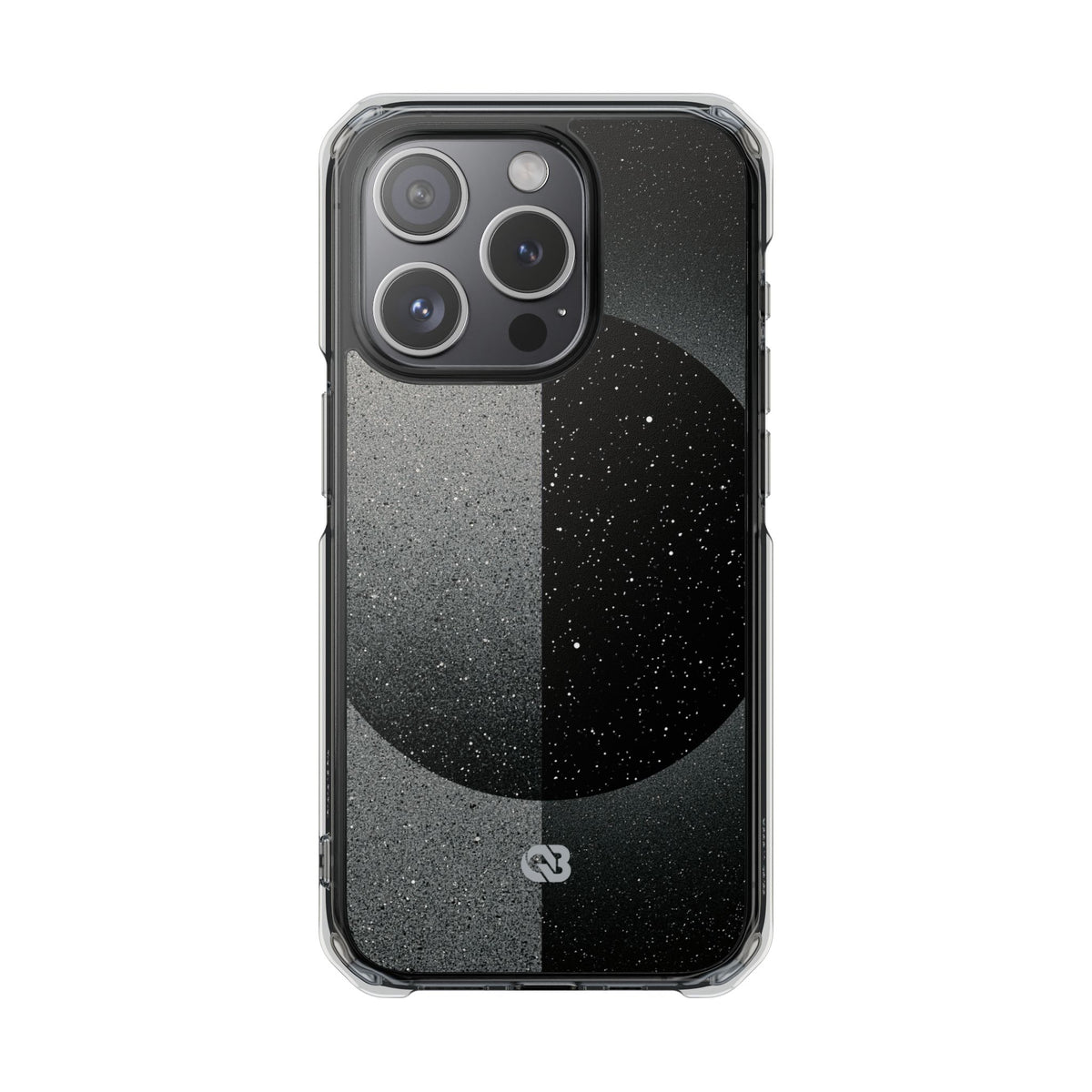 Black Impact MagSafe Phone Case for iPhone - Lunar Static Orbit