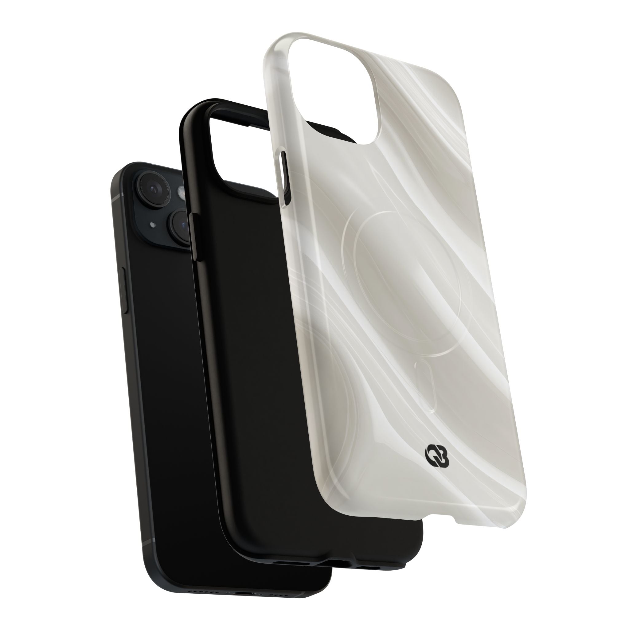 White Tough 2.0 Magsafe Phone Case for iPhone - Polished Ivory Wave