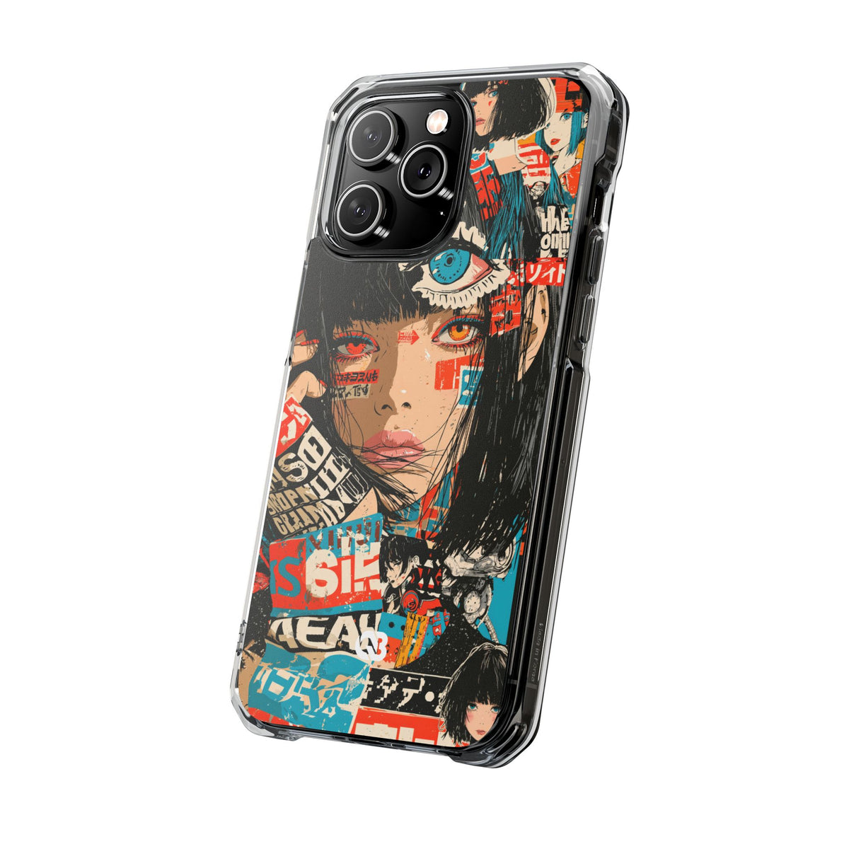 Shibuya Street Collage · Clear Impact Magnetic Phone Case for iPhone · Red
