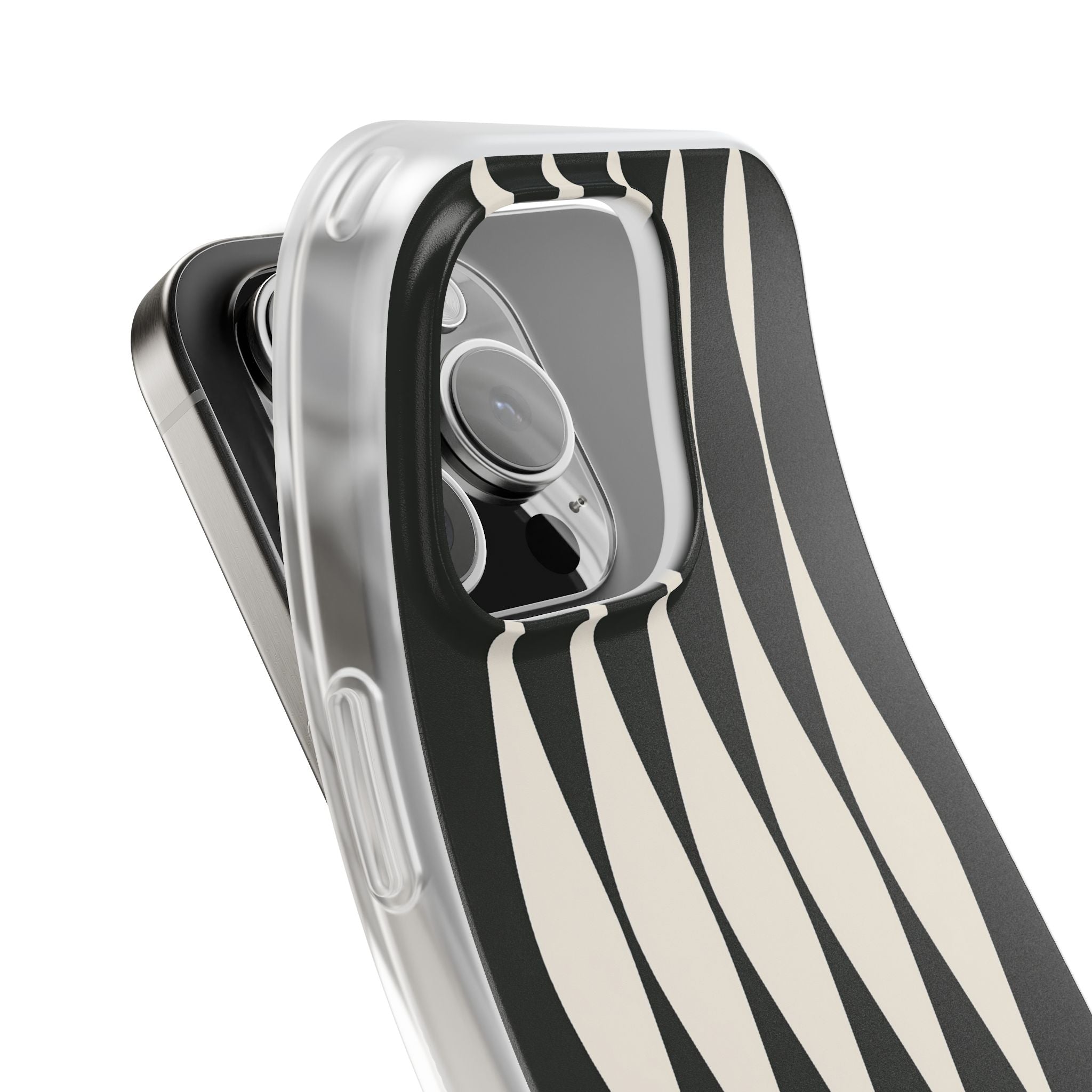 Black Lite Phone Case for iPhone - Ivory Spindle Grid