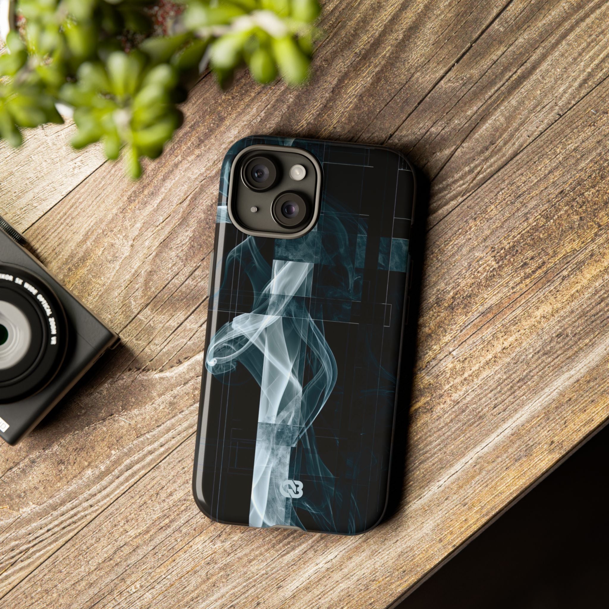 Black Tough Phone Case for iPhone - Arctic Vapor Grid