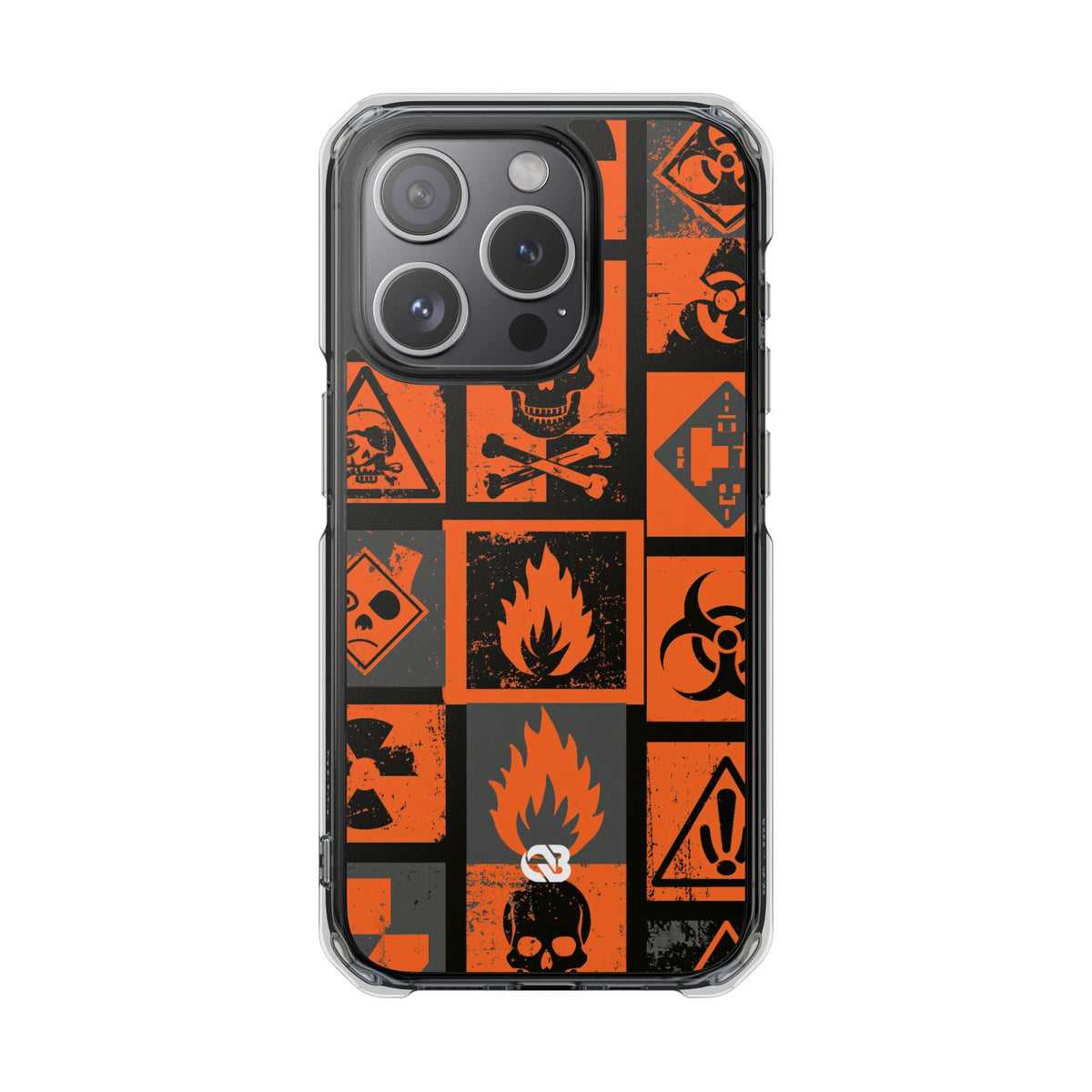 Urban Hazard · Clear Impact Magnetic Phone Case for iPhone · Orange