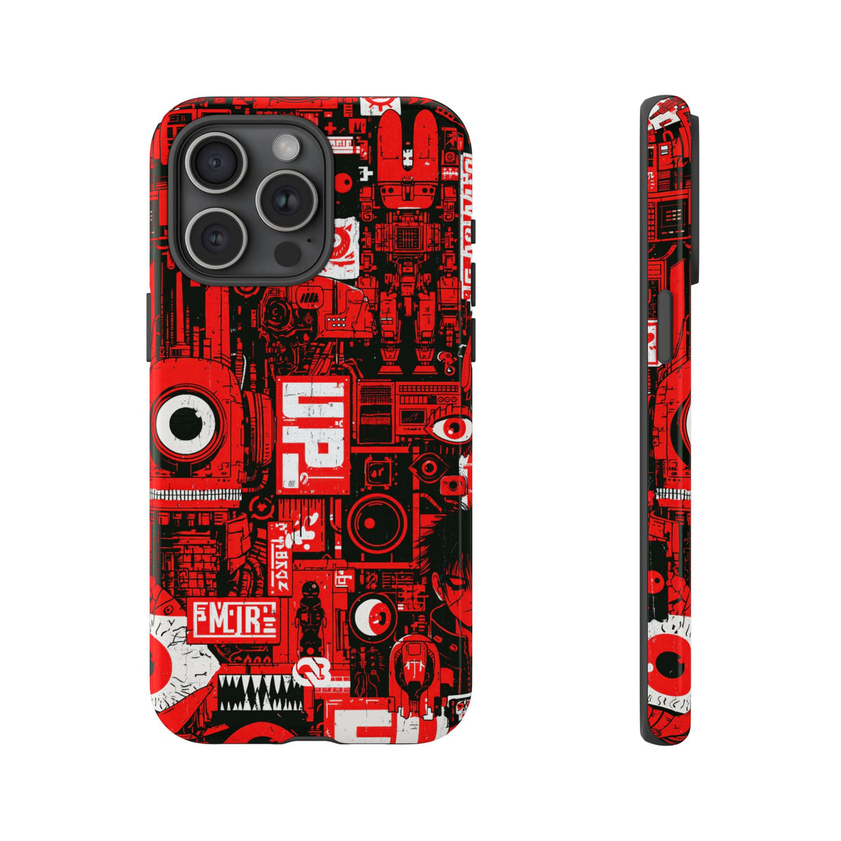 Neo Mecha Collage · Tough Phone Case for iPhone · Red