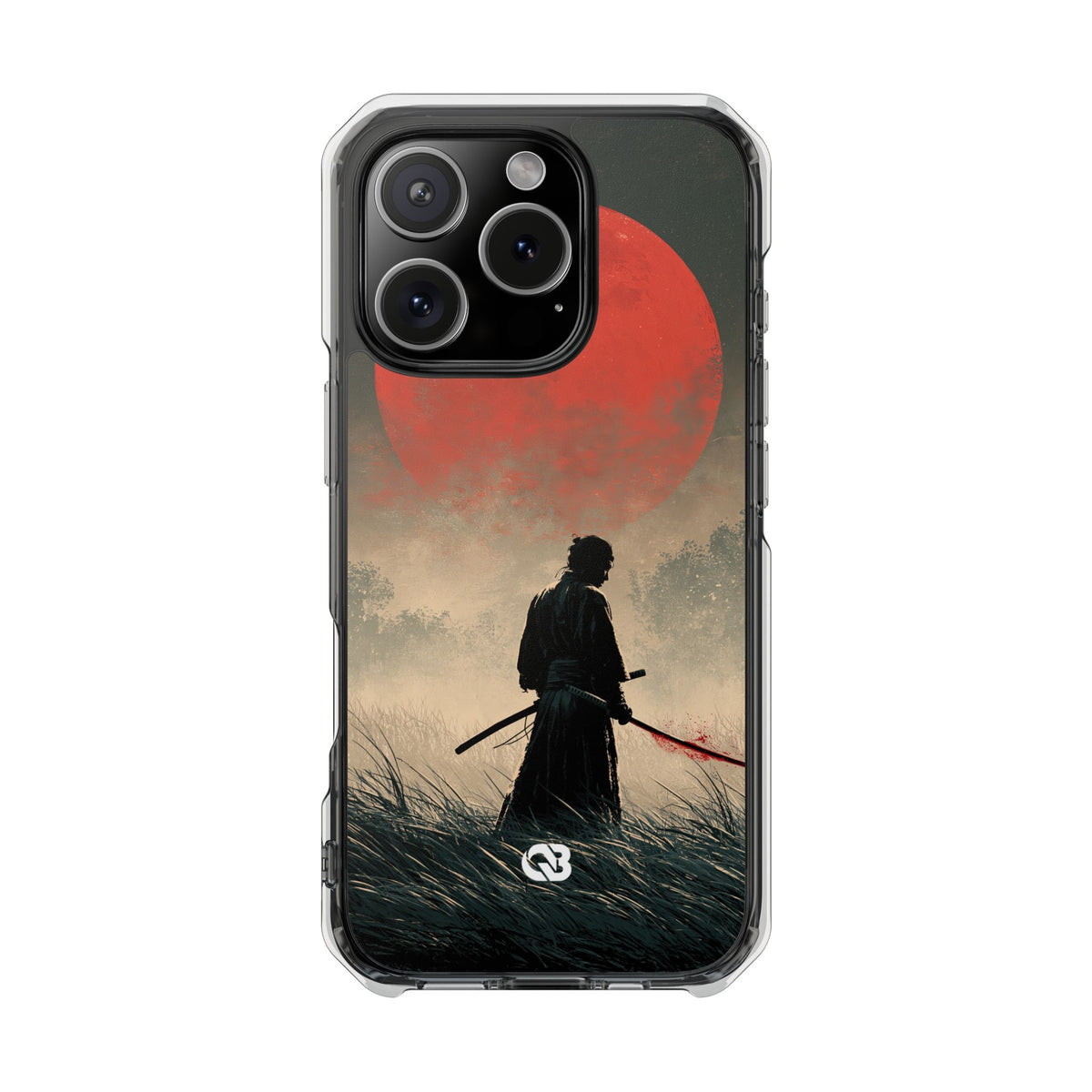 Crimson Moon Ronin · Clear Impact Magnetic Phone Case for iPhone · Red