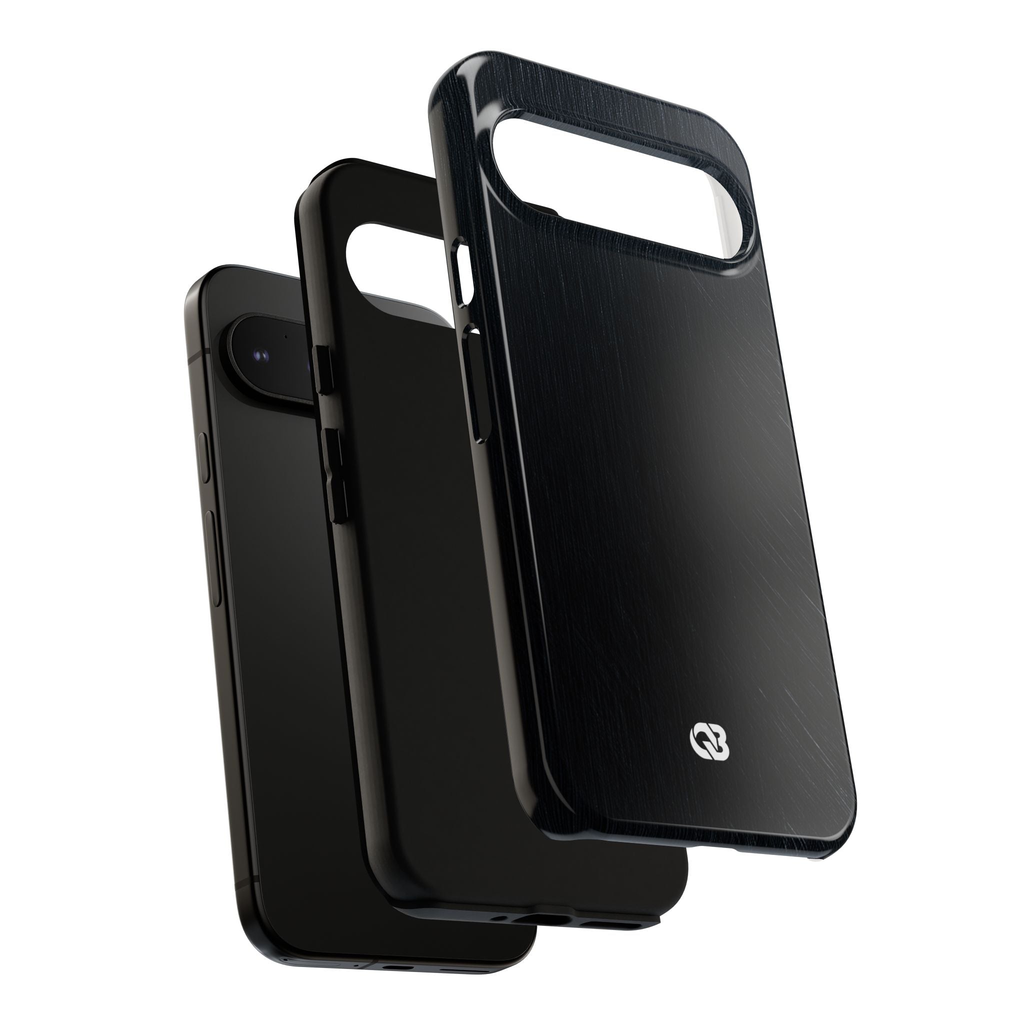 Black Tough Phone Case for Google Pixel - Midnight Brushed Grain
