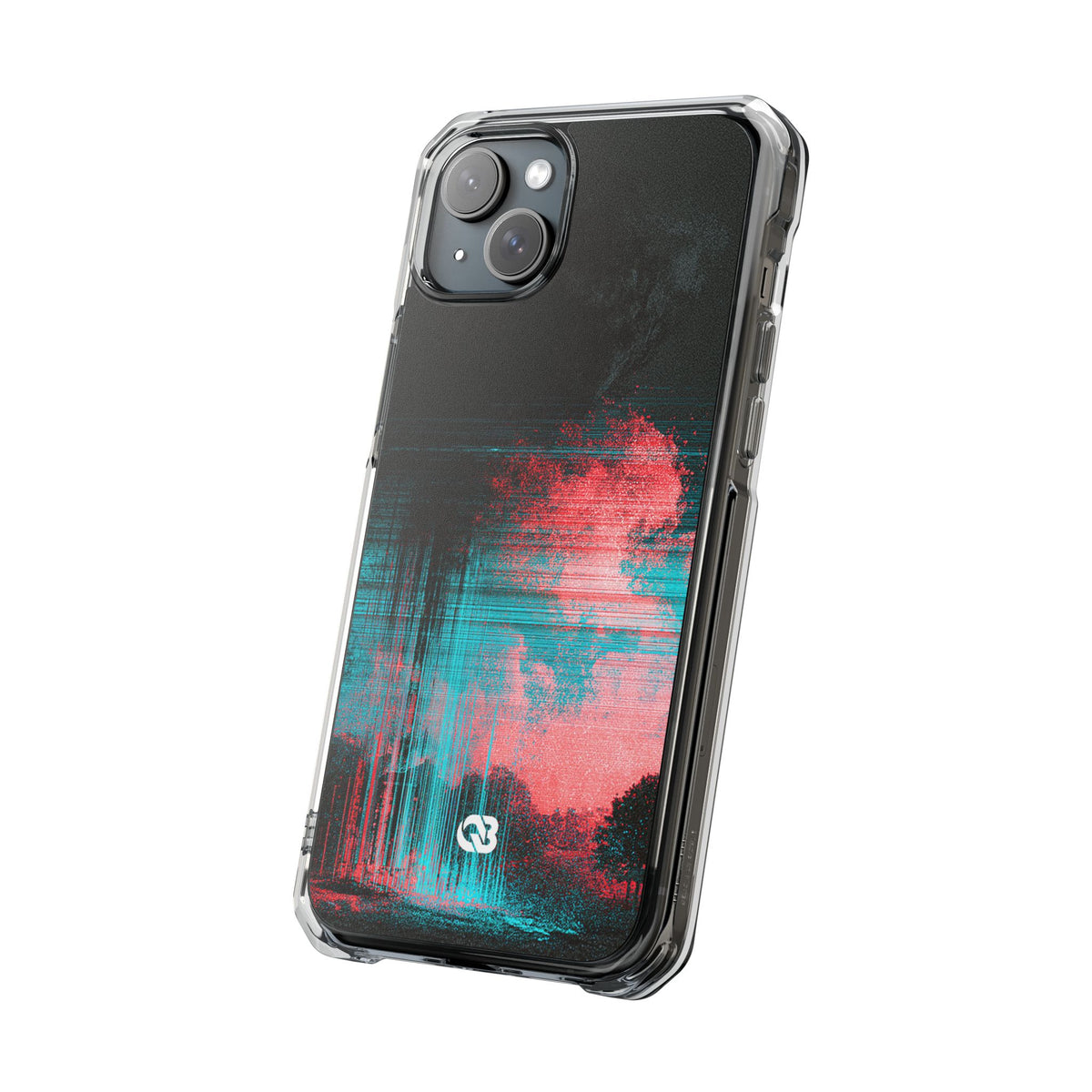 Digital Signal Drift · Clear Impact Magnetic Phone Case for iPhone · Black