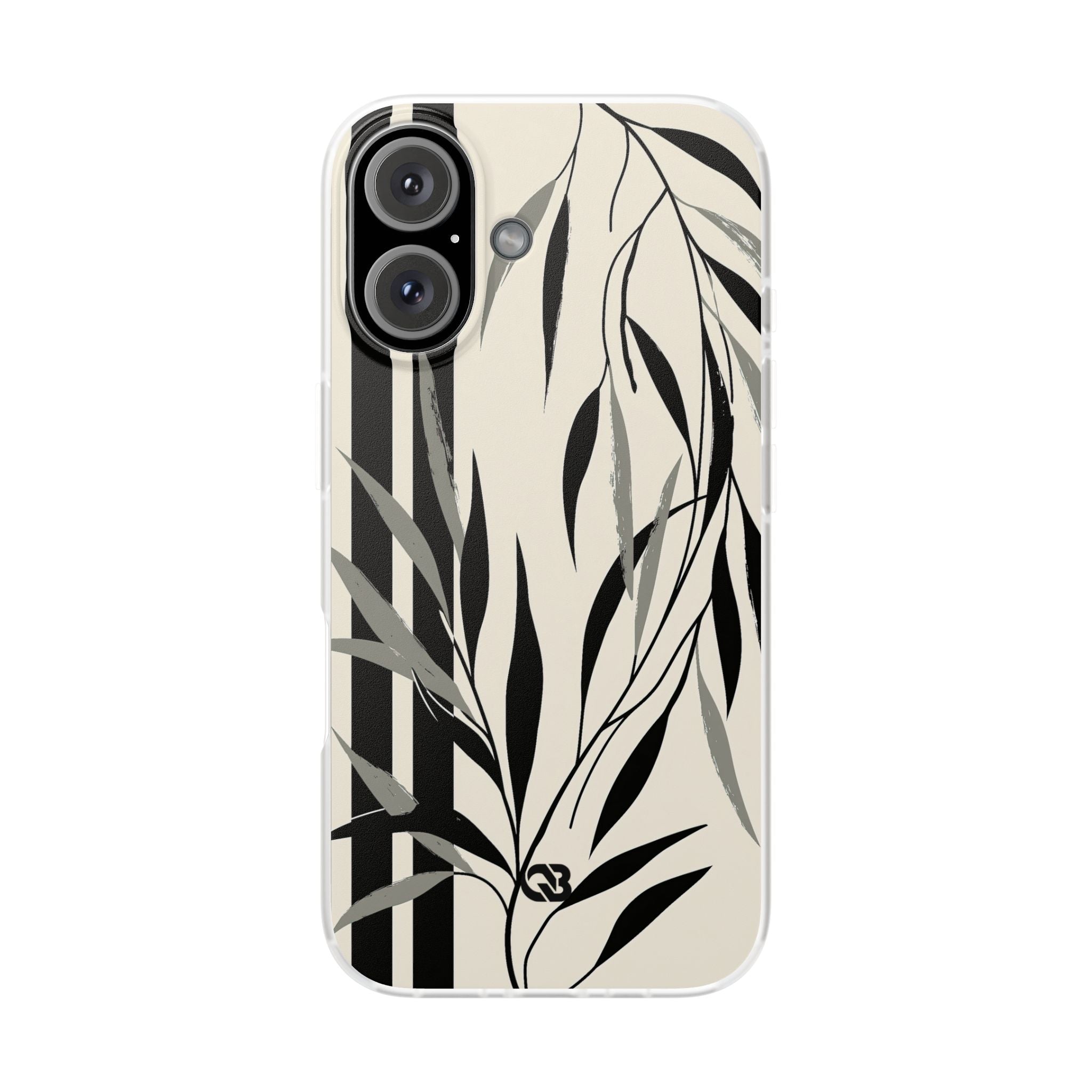 Beige Lite Phone Case for iPhone - Soot Leaf Sketch