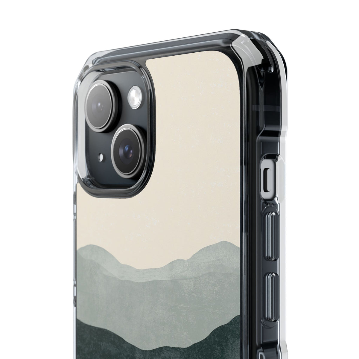 Muted Valley Vista · Clear Impact Magnetic Phone Case for iPhone · Green
